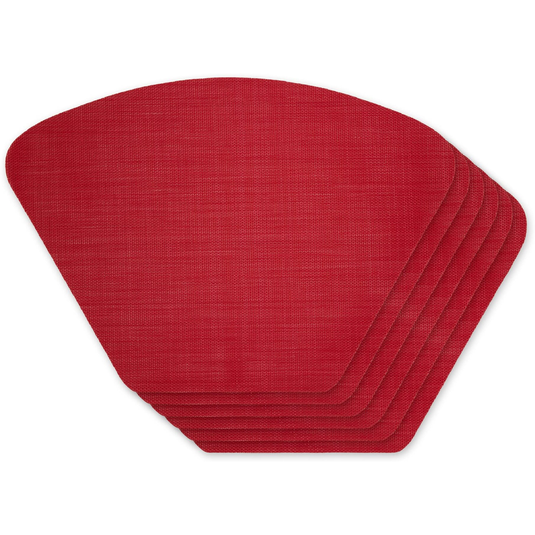 TANGO RED SOLID ROUND TABLE PLACEMAT SET/6