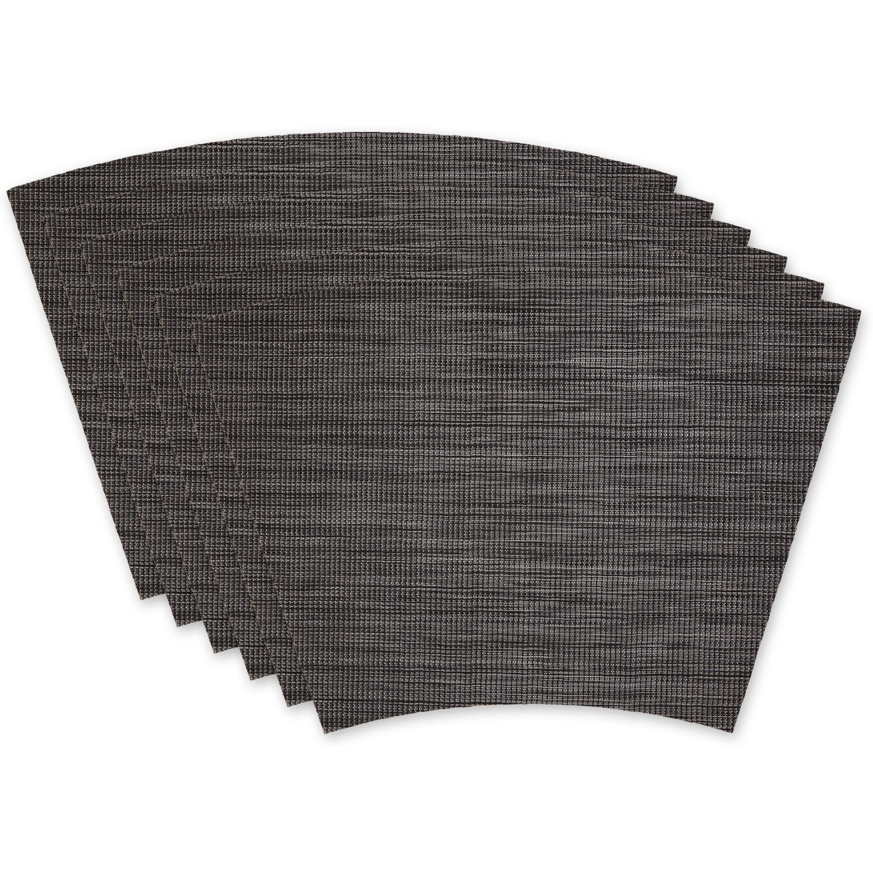 GRAY TWEED ROUND TABLE PLACEMAT SET/6