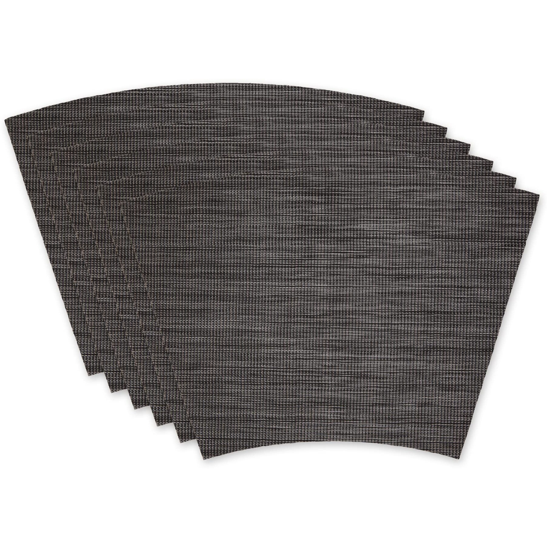 GRAY TWEED ROUND TABLE PLACEMAT SET/6