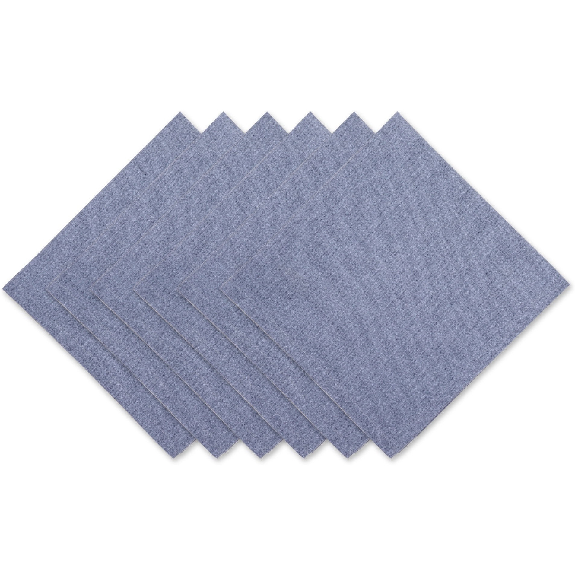 STONEWASH BLUE SOLID NAPKIN SET/6
