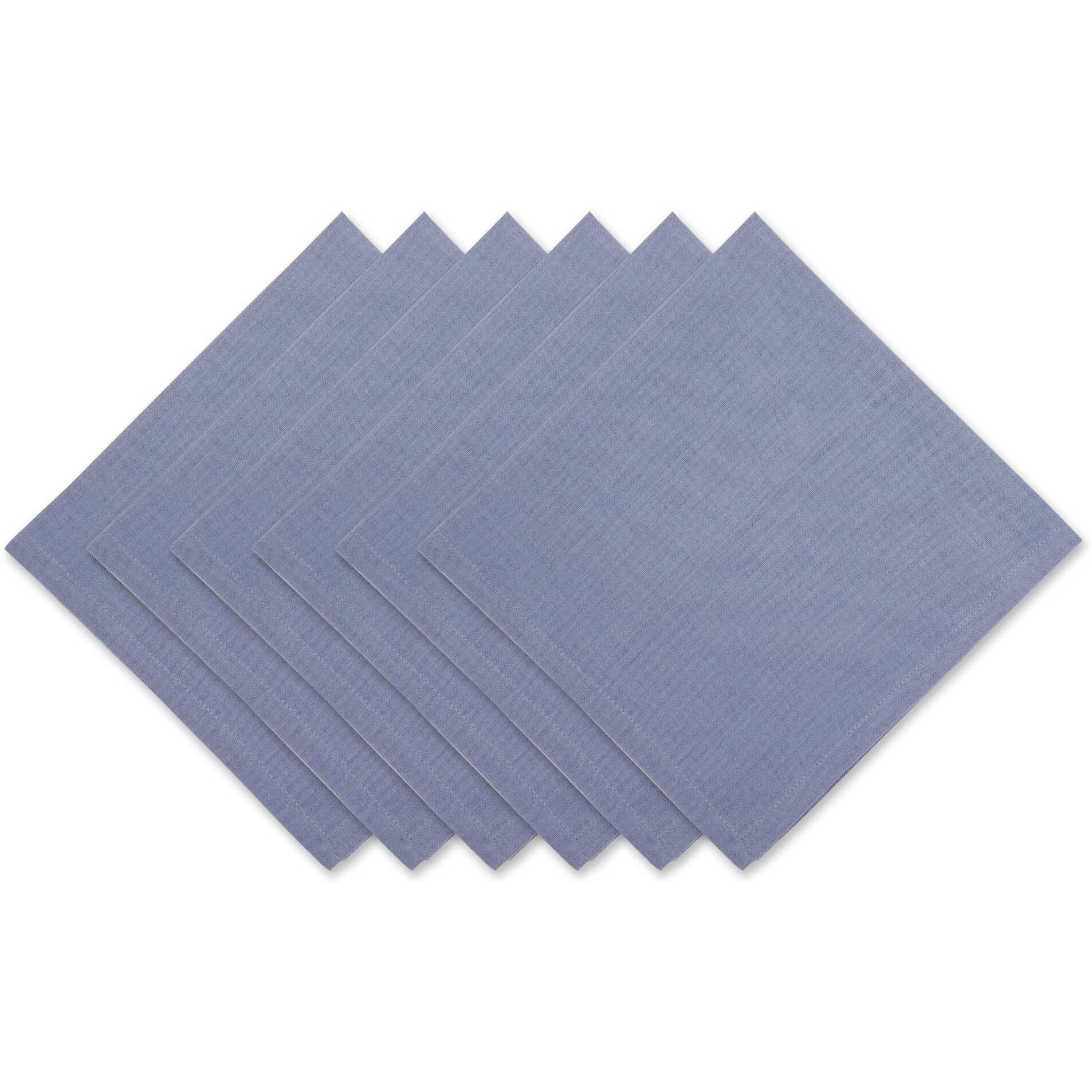 STONEWASH BLUE SOLID NAPKIN SET/6