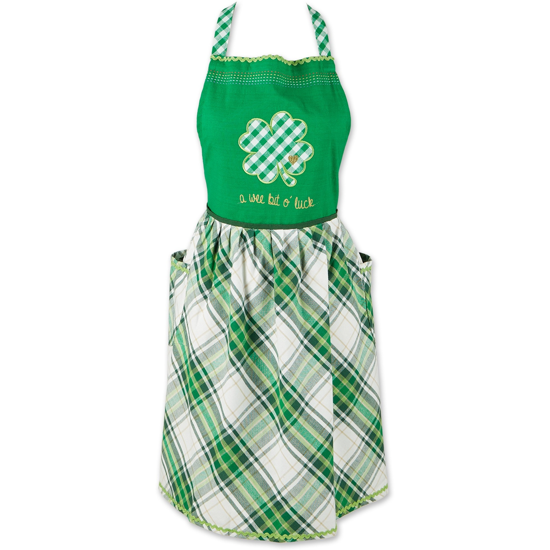 LUCKY CLOVER EMBELLISHED APRON