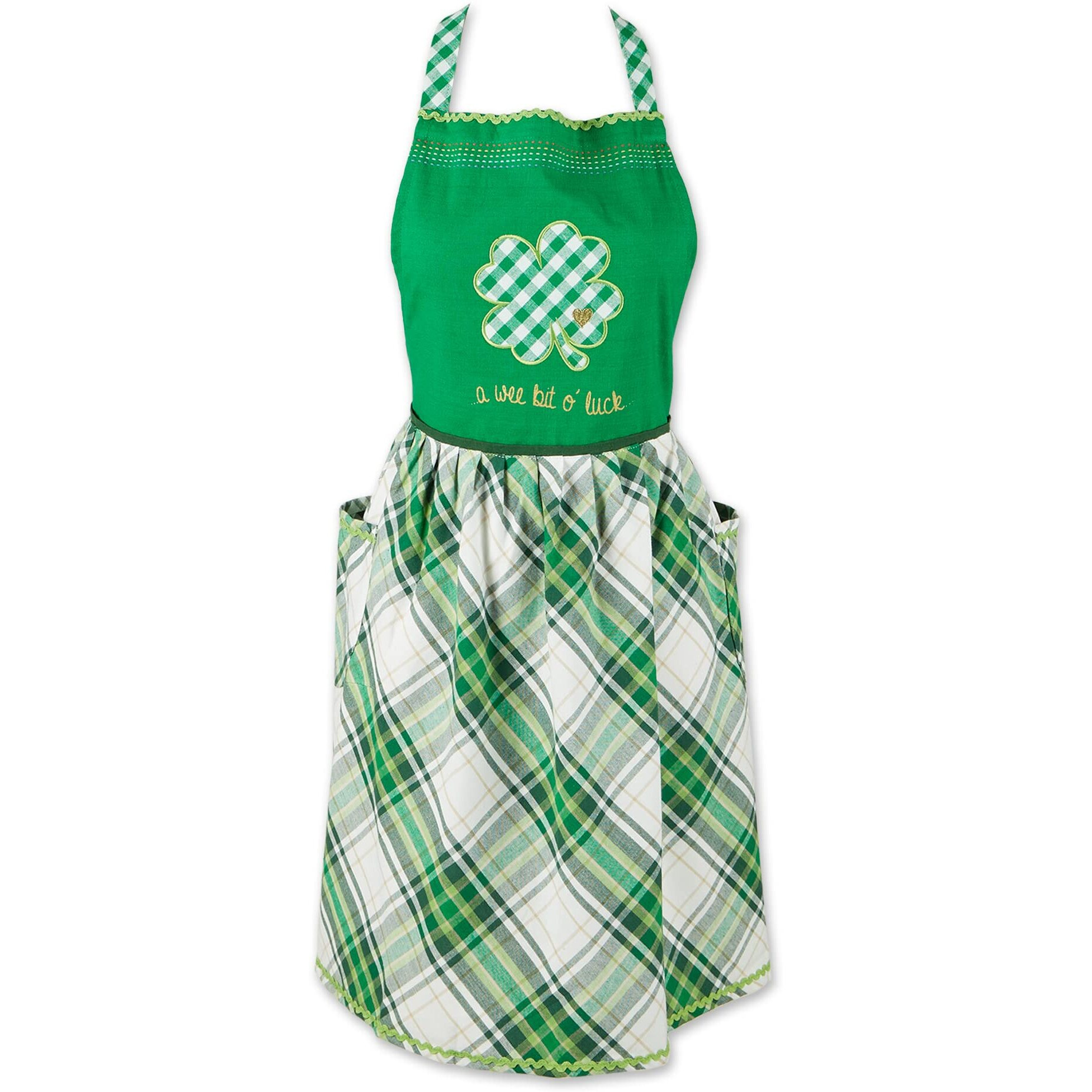 LUCKY CLOVER EMBELLISHED APRON
