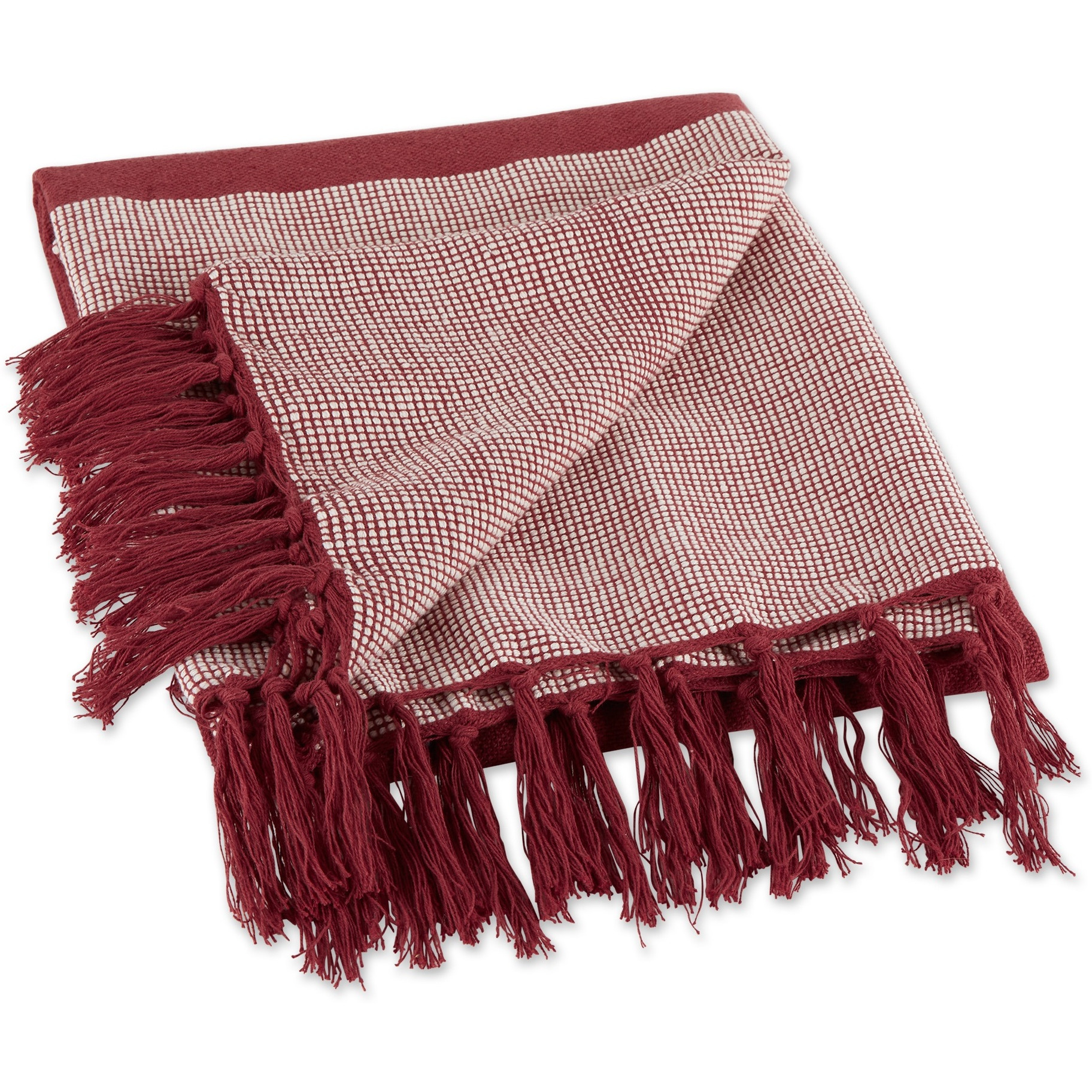 BARN RED URBAN CITYSCAPE BORDER THROW