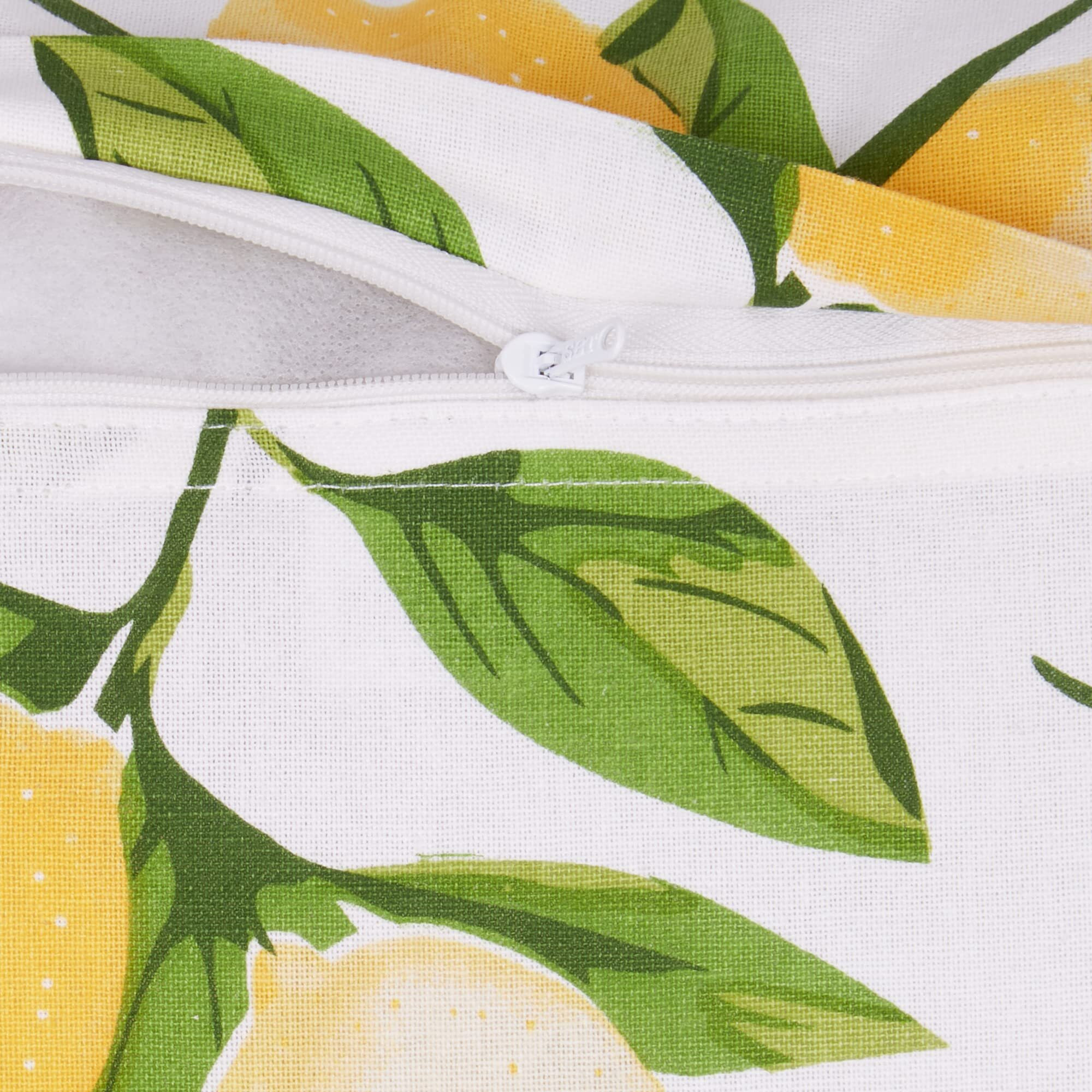 ASST LEMON BLISS PRINT AND STRIPE PILLOW COVER 18x18 SET/4