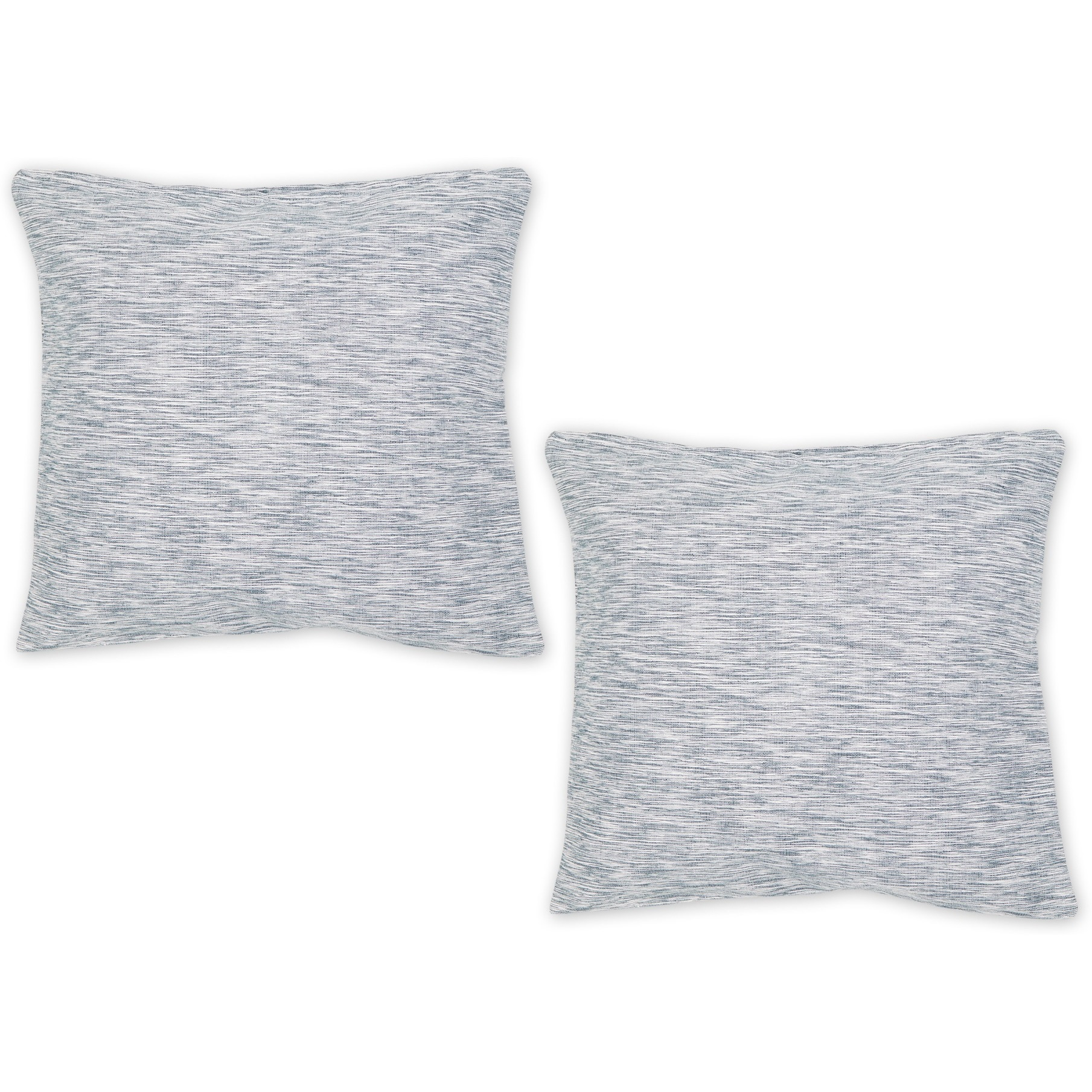 TEAL AND OFF-WHITE TONAL RECYCLED COTTON PILLOW 18x18 SET/2
