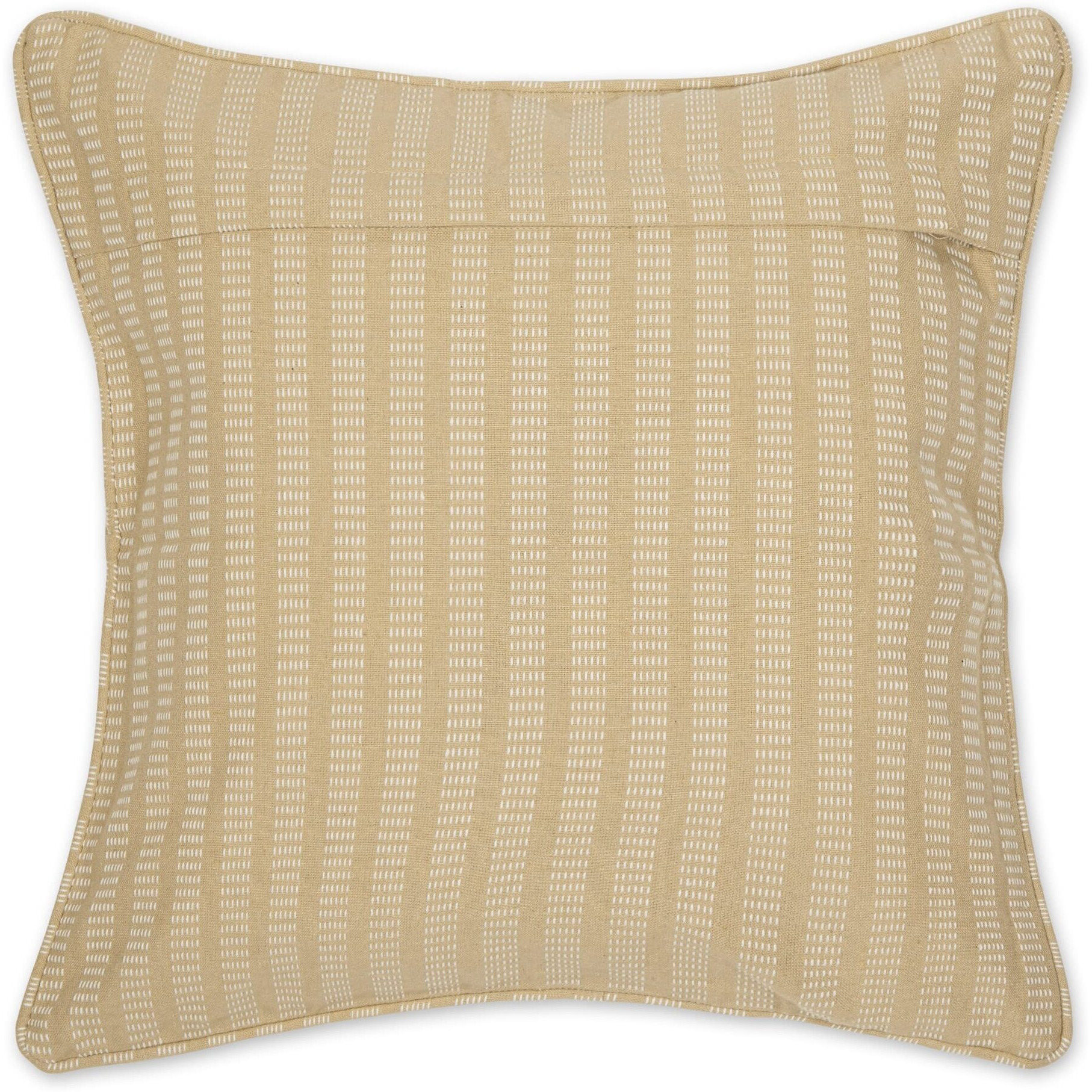 BISCUIT DOBBY STRIPES RECYCLED COTTON PILLOW COVER 18x18 SET/2