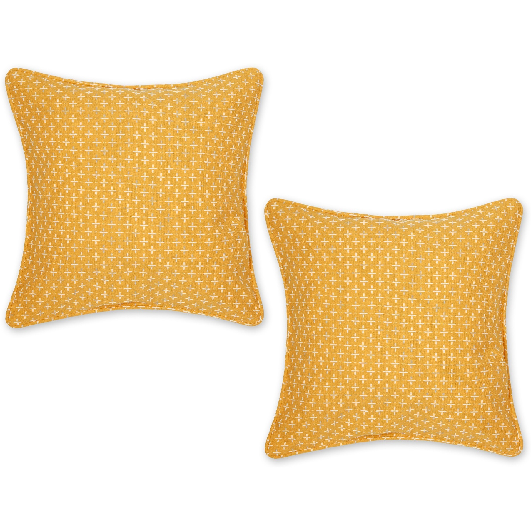 HONEY GOLD DOBBY PLUS RECYCLED COTTON PILLOW COVER 18x18 SET/2