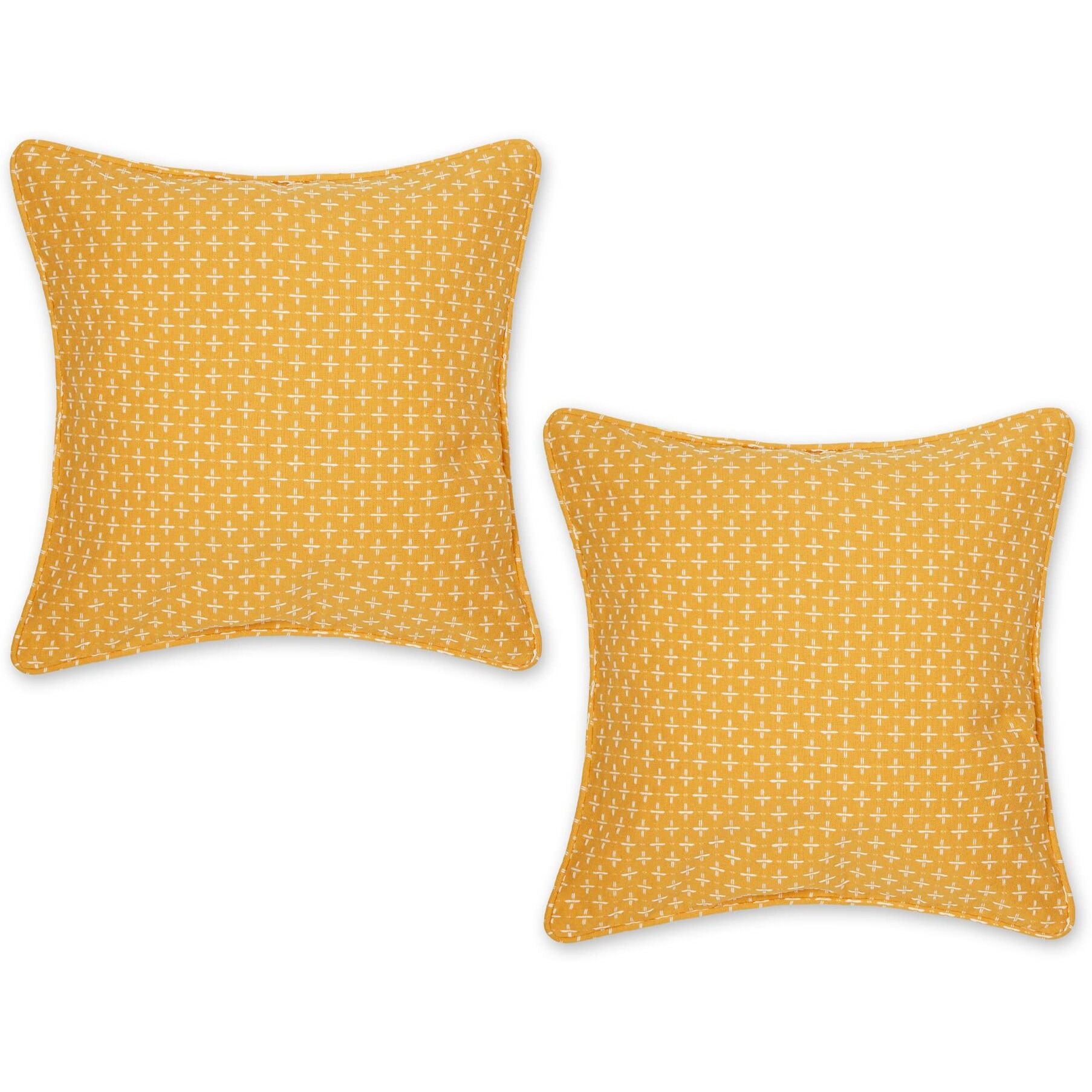 HONEY GOLD DOBBY PLUS RECYCLED COTTON PILLOW COVER 18x18 SET/2