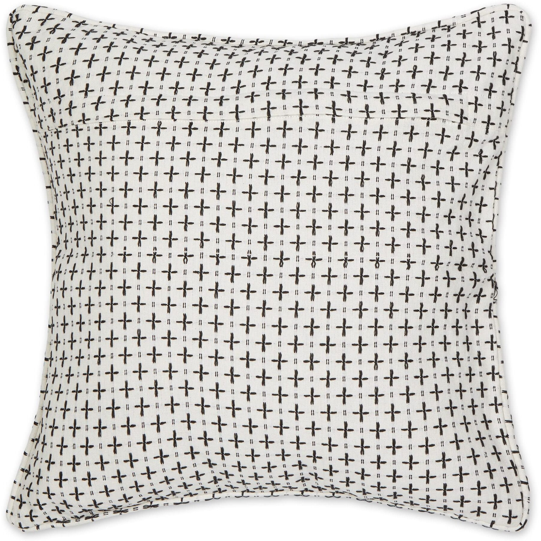 OFF-WHITE DOBBY PLUS RECYCLED COTTON PILLOW COVER 18x18 SET/2