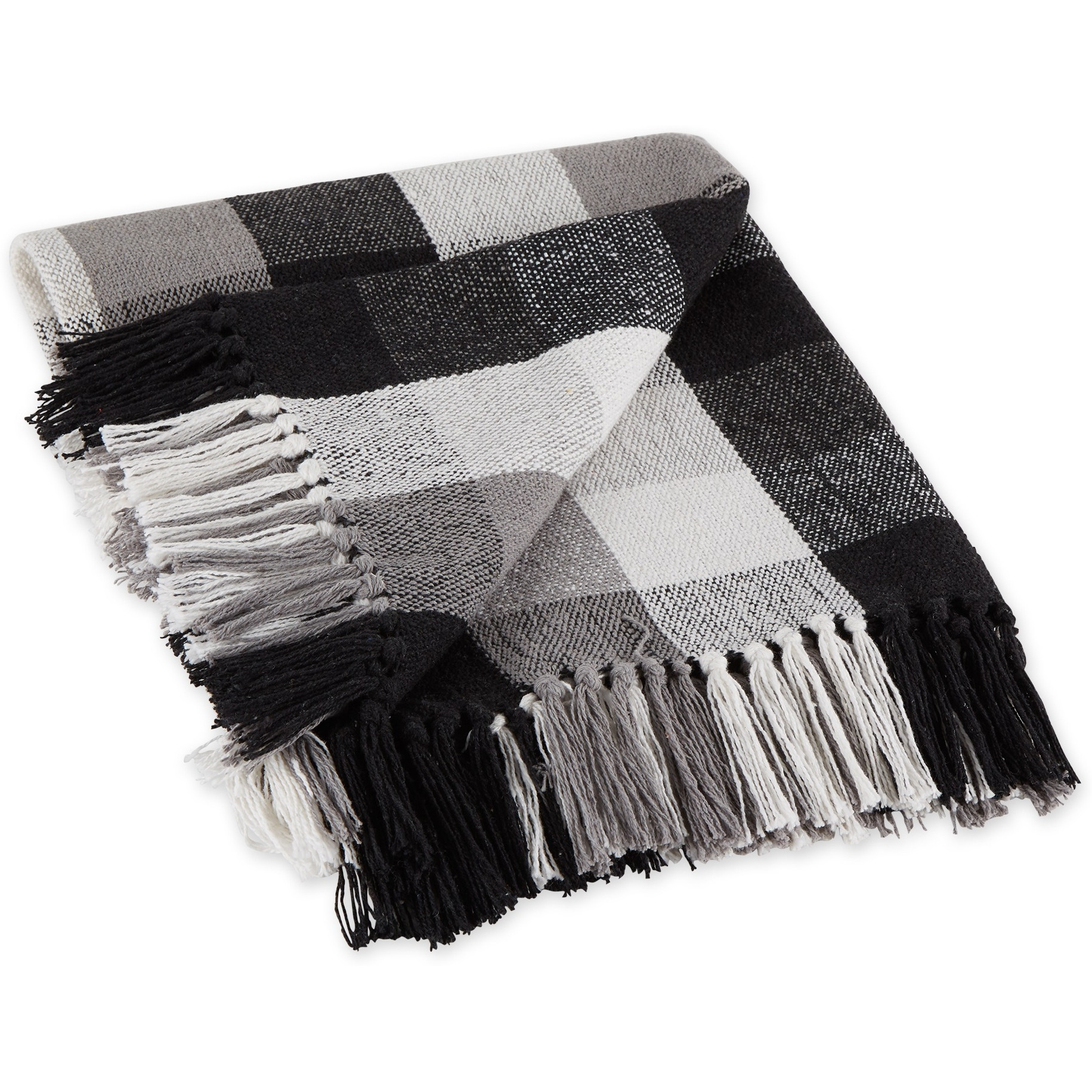 BLACK TRI COLOR CHECK THROW