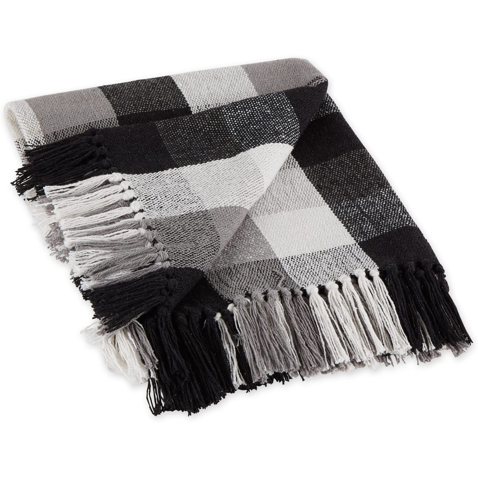 BLACK TRI COLOR CHECK THROW