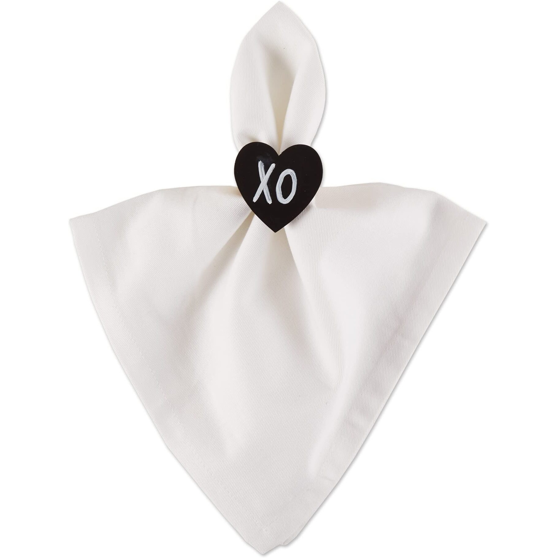 HEART CHALKBOARD NAPKIN RING SET/6