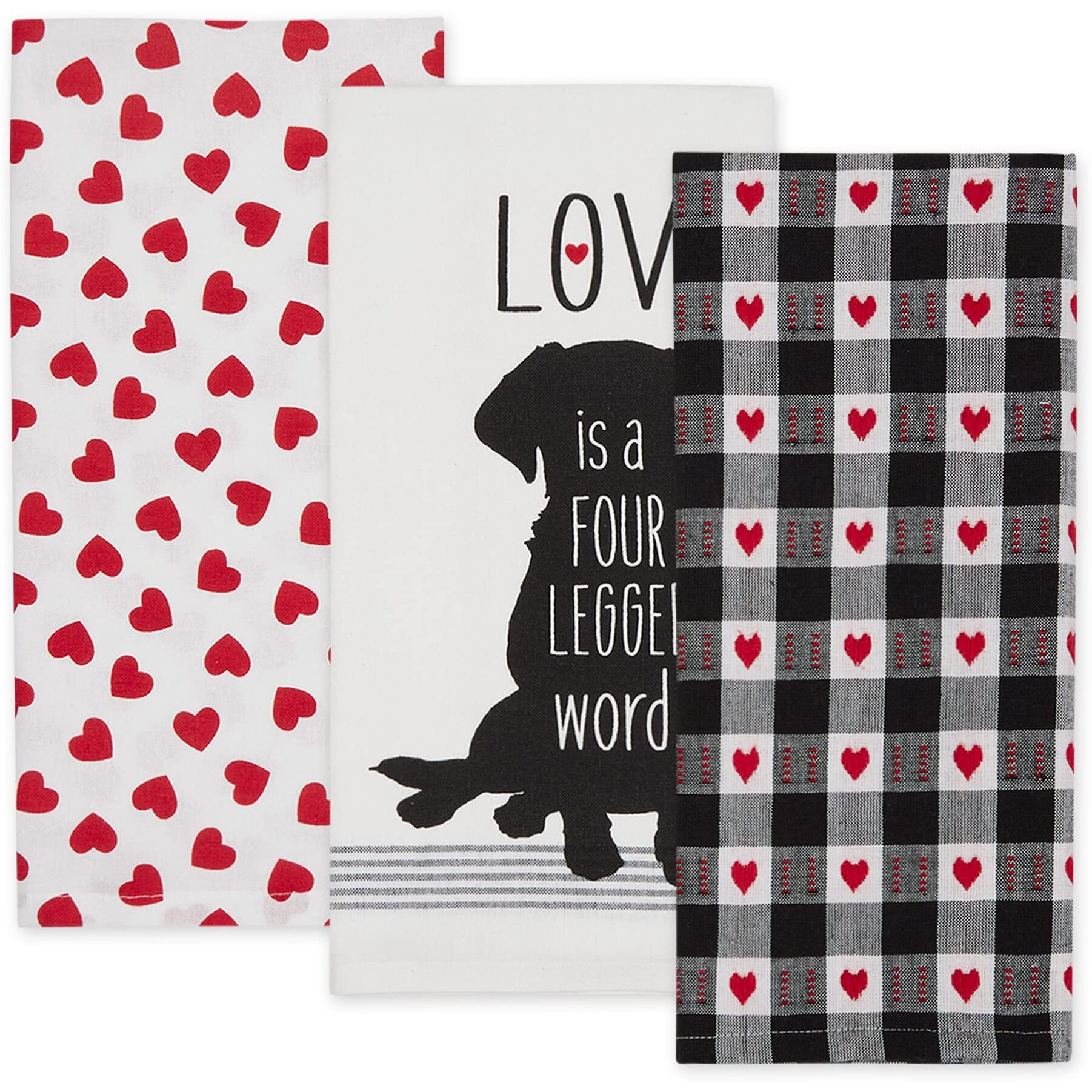 ASST DOG LOVE DISHTOWEL SET/3