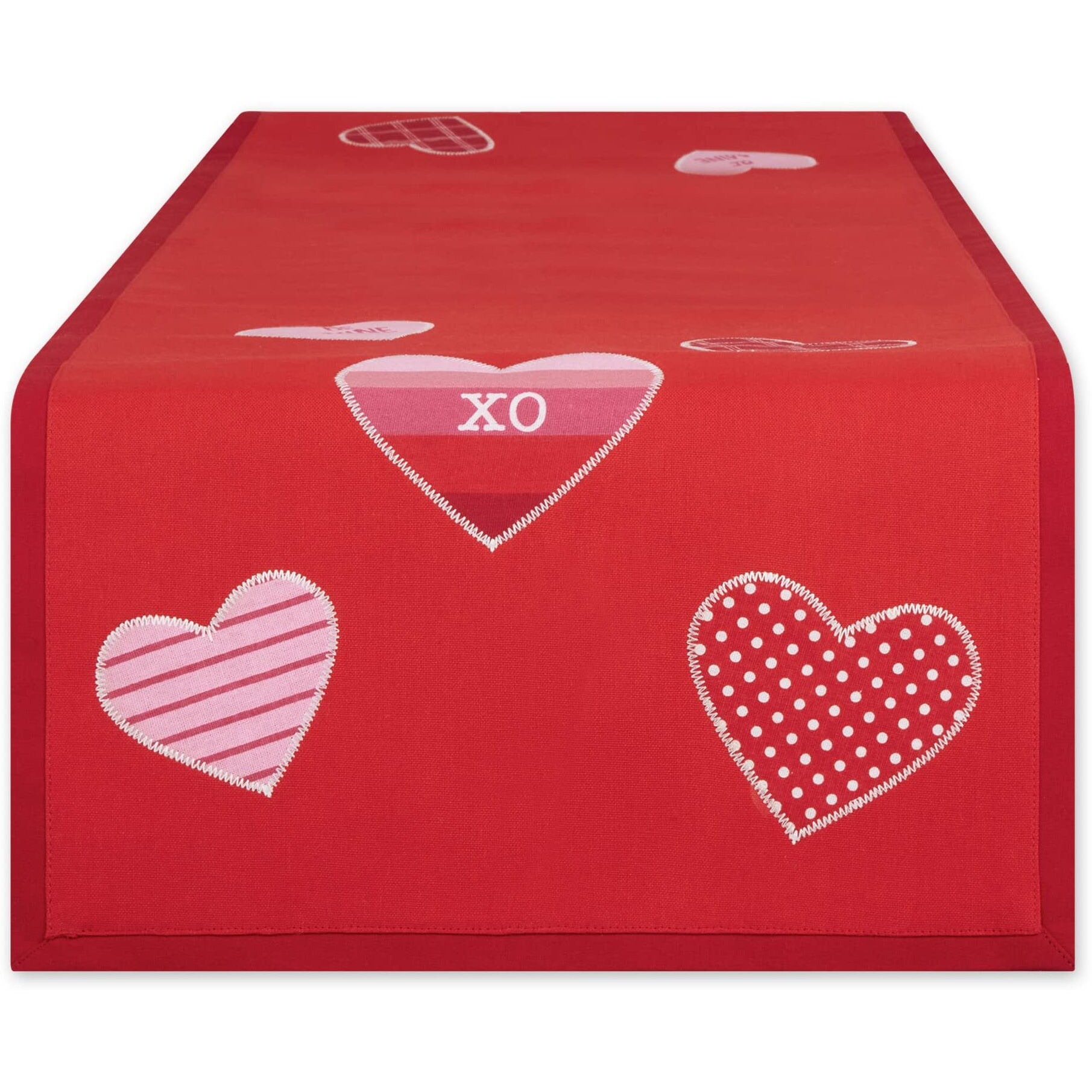 HEARTS EMBELLISHED TABLE RUNNER 14x54