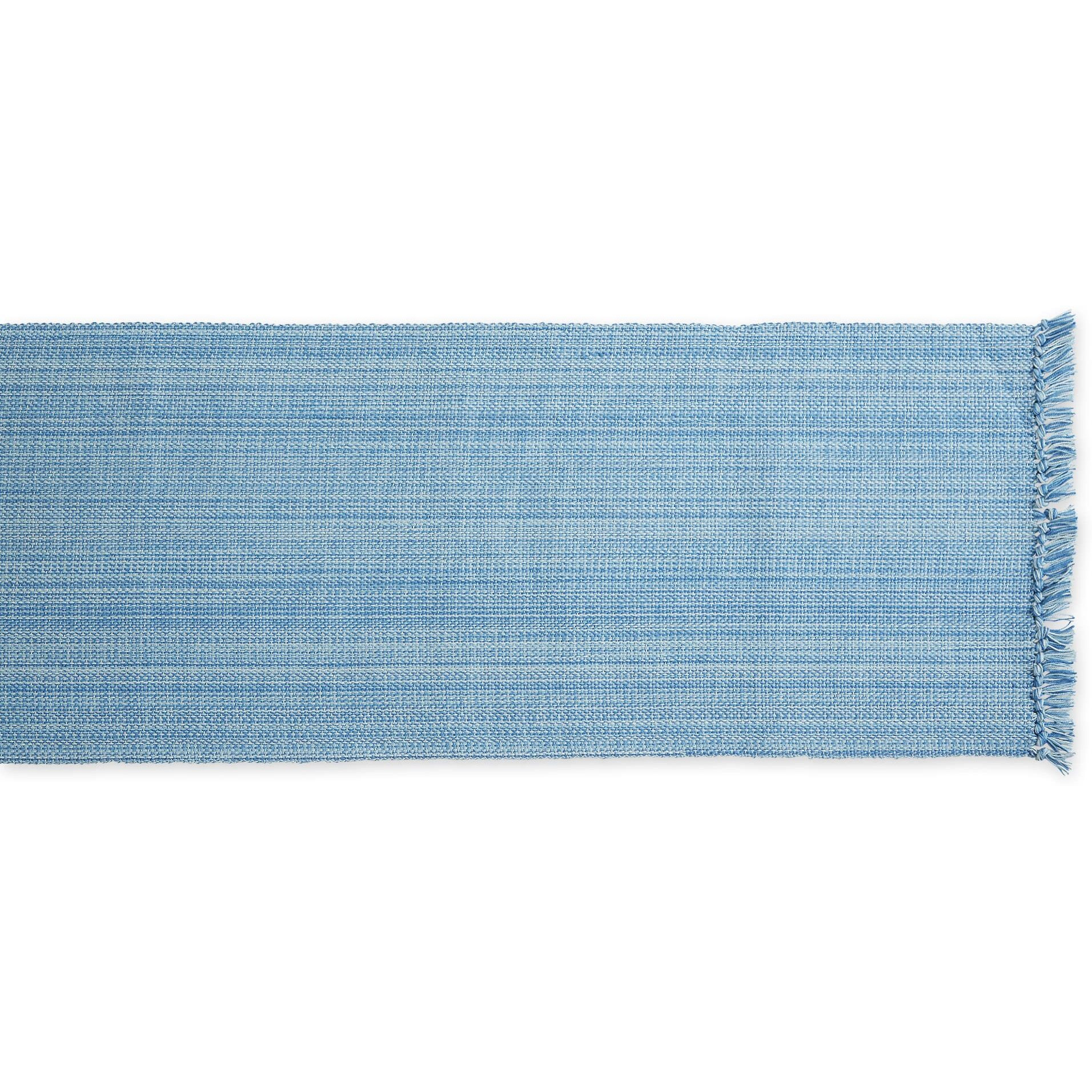 LIGHT BLUE VARIEGATED FRINGE TABLE RUNNER 13x108