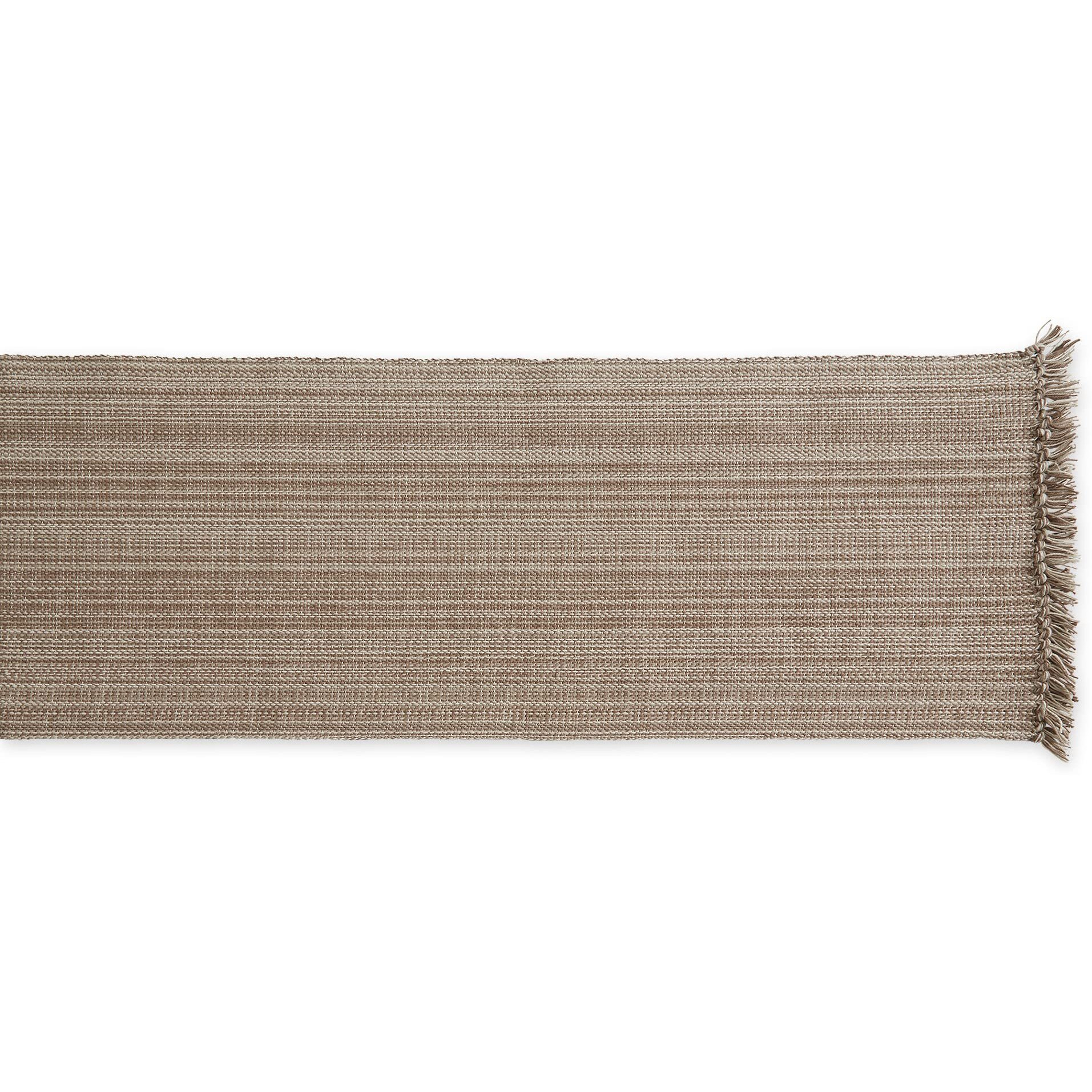 MUSHROOM VARIEGATED FRINGE TABLE RUNNER 13x108