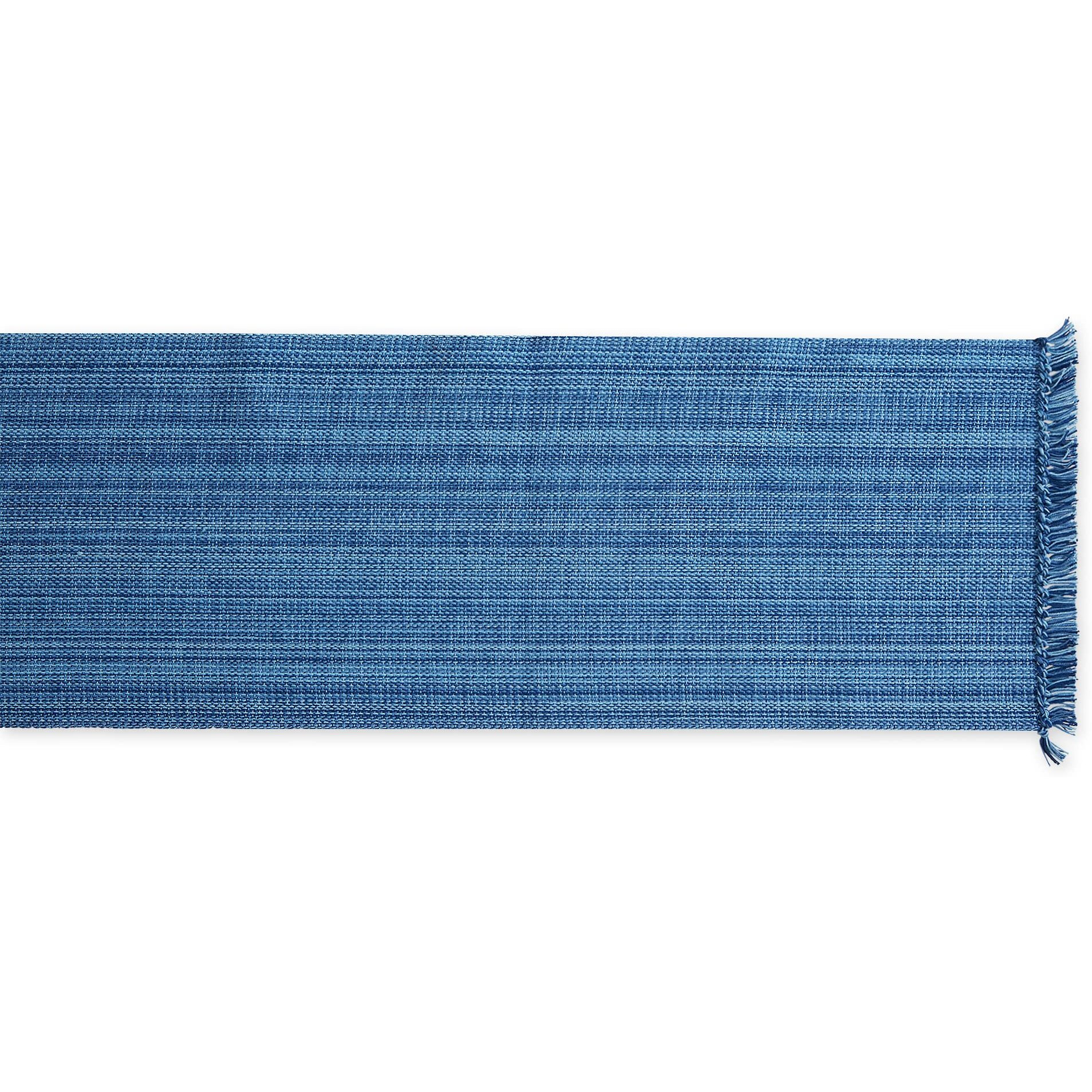 NAUTICAL BLUE VARIEGATED FRINGE TABLE RUNNER 13x108