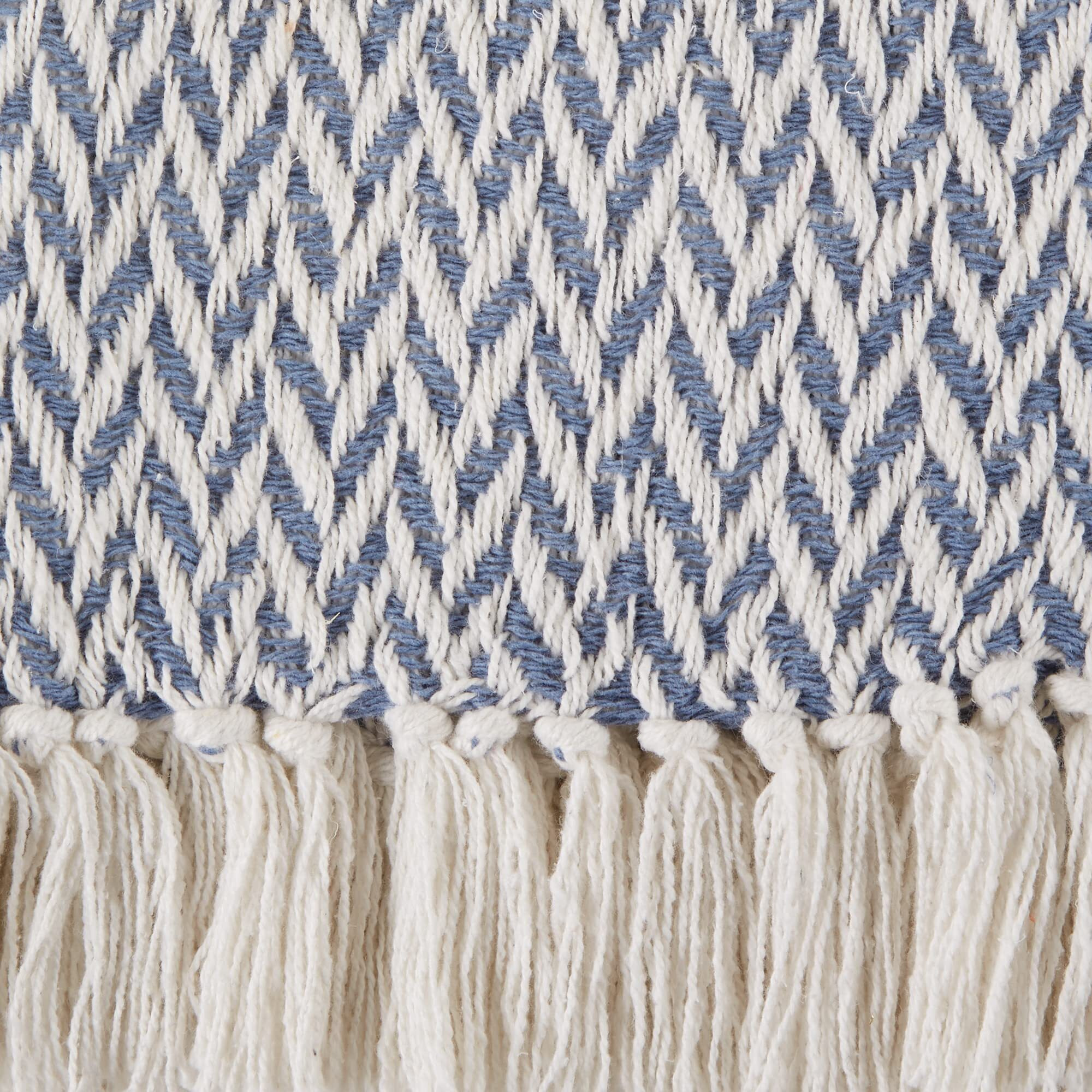 STONEWASH BLUE ZIG-ZAG THROW