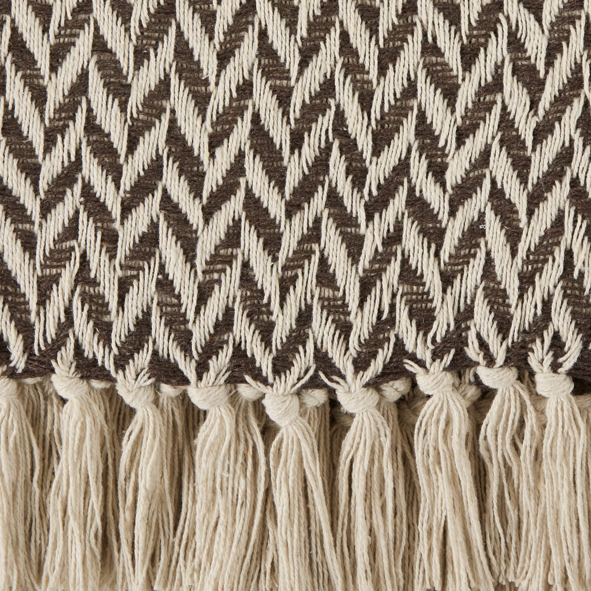 DARK BROWN ZIG-ZAG THROW