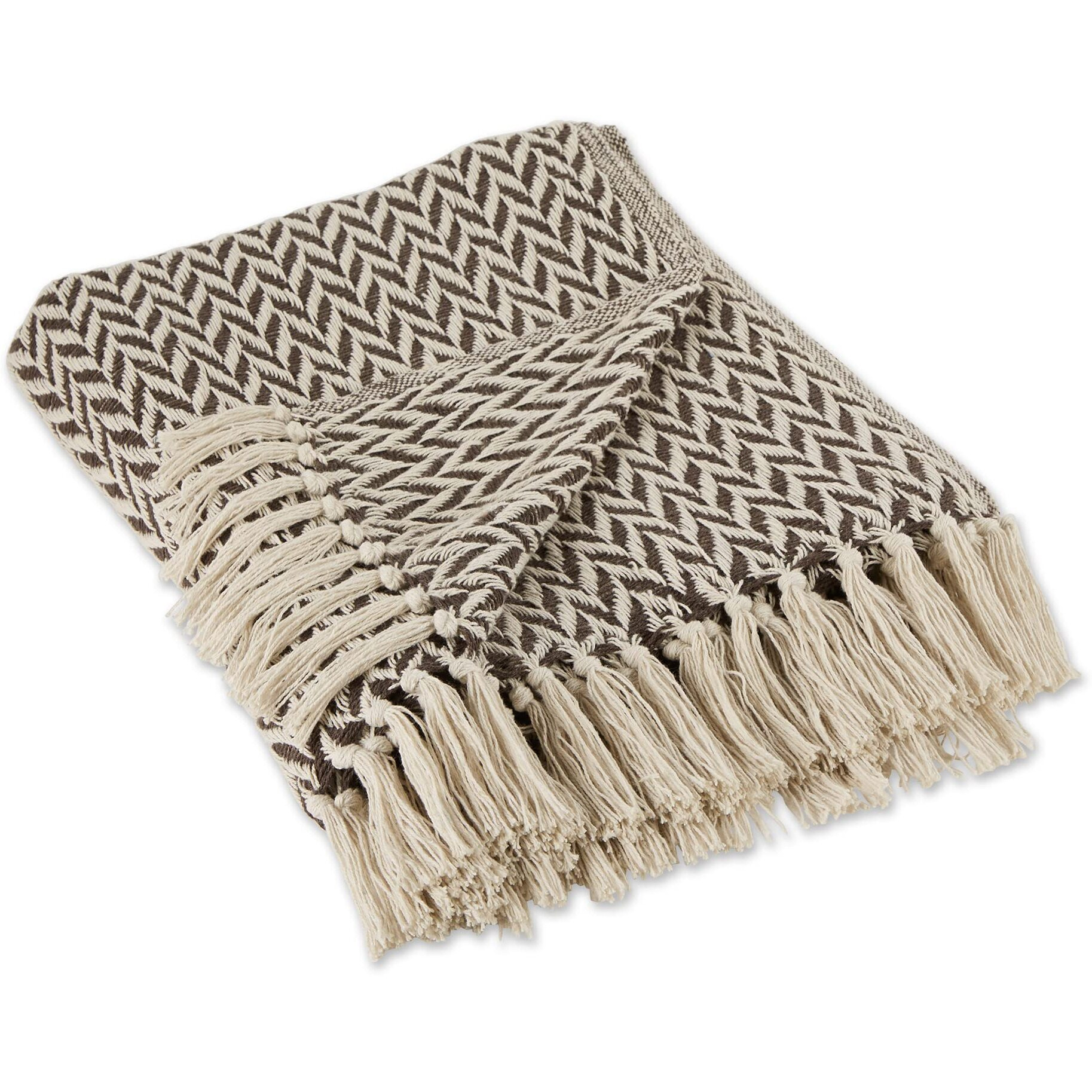 DARK BROWN ZIG-ZAG THROW