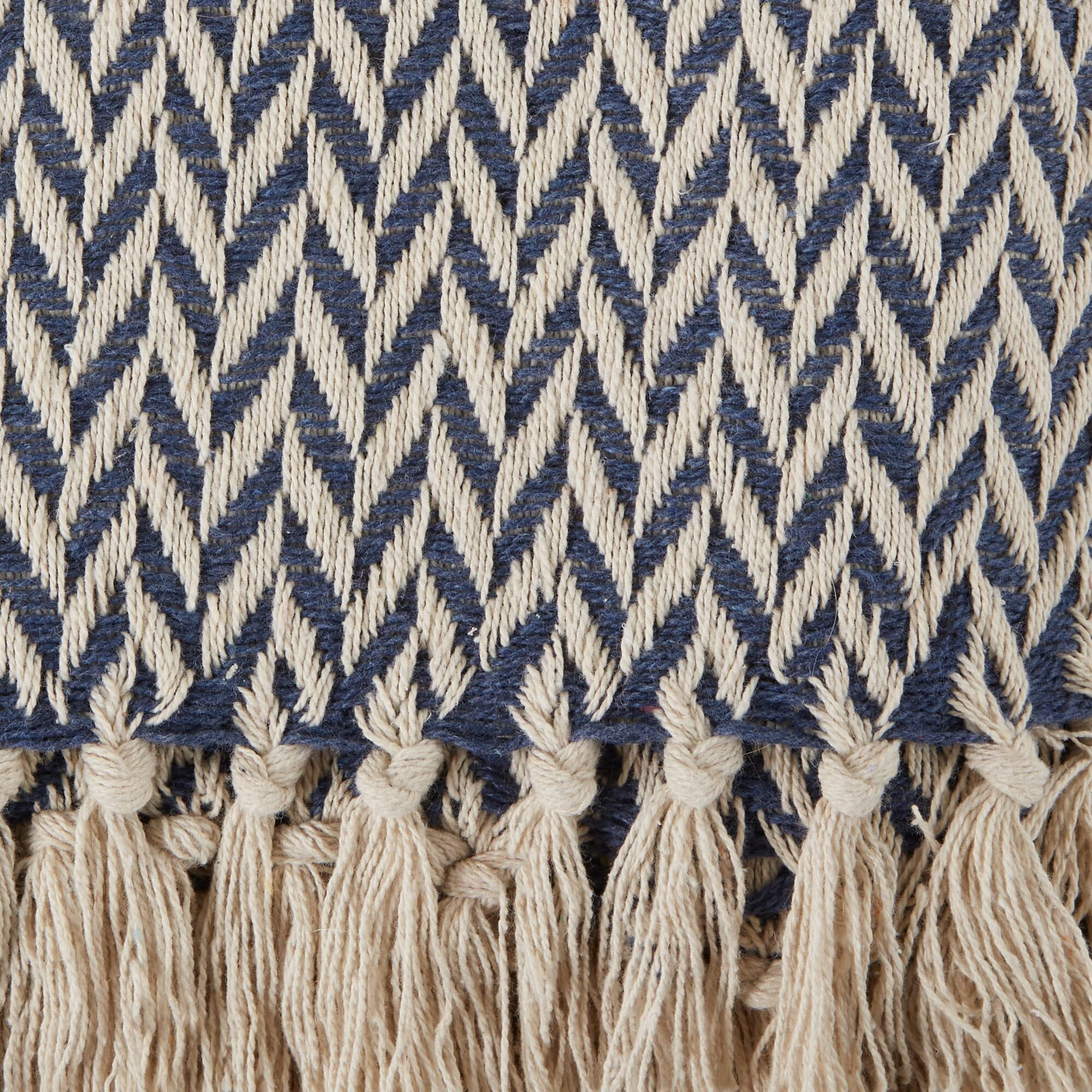 NAUTICAL BLUE ZIG-ZAG THROW