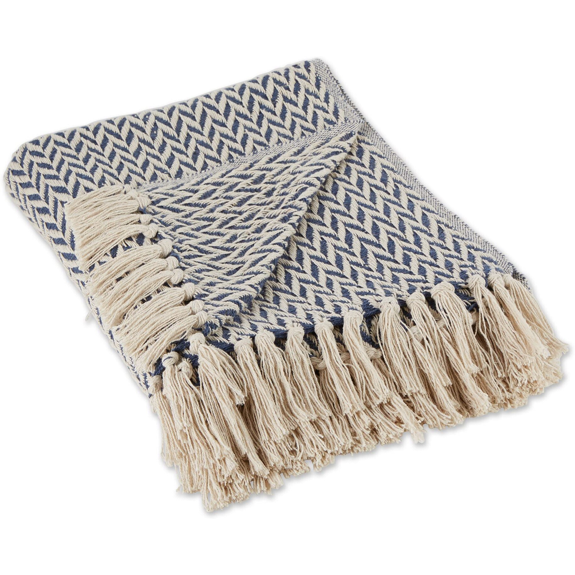 NAUTICAL BLUE ZIG-ZAG THROW