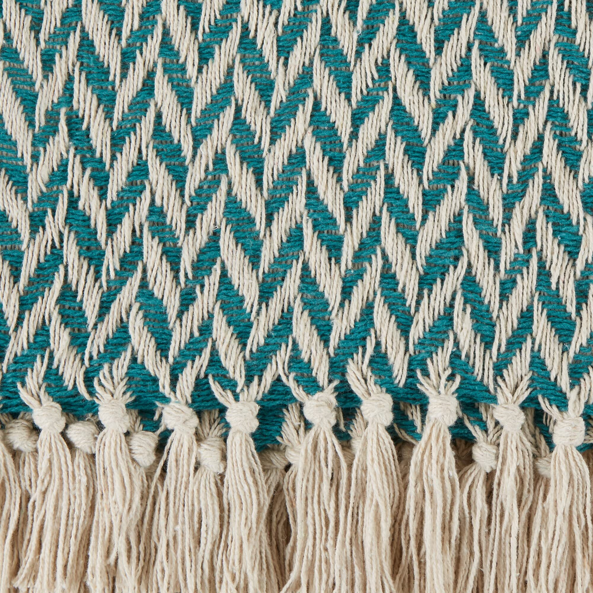 TEAL ZIG-ZAG THROW