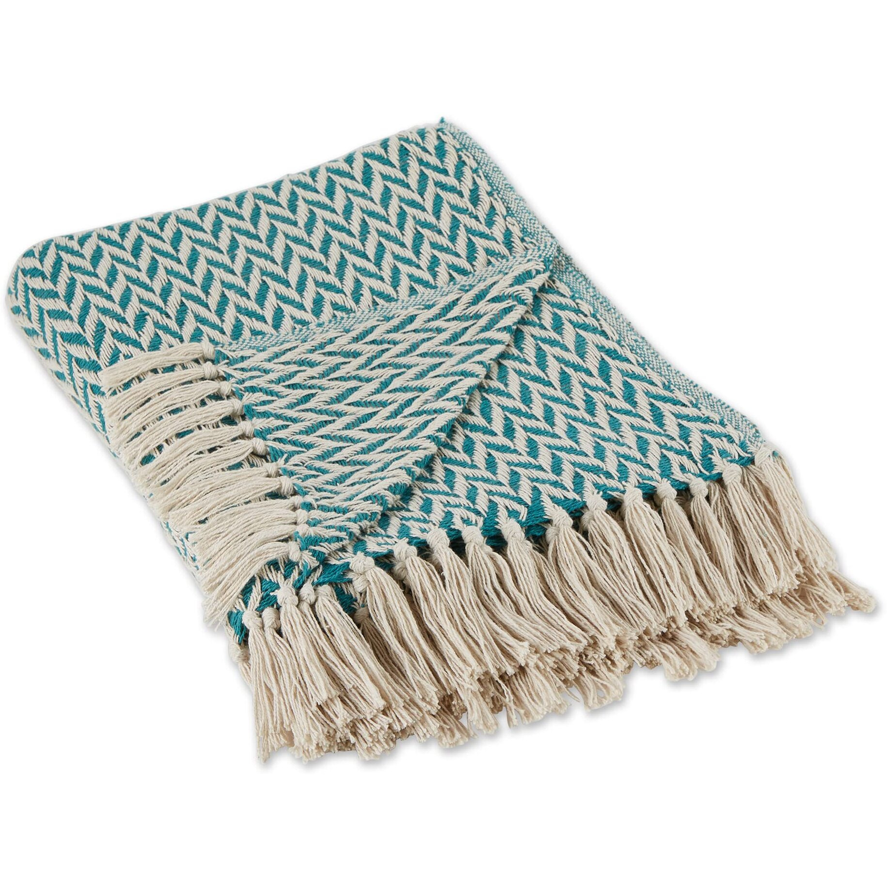 TEAL ZIG-ZAG THROW