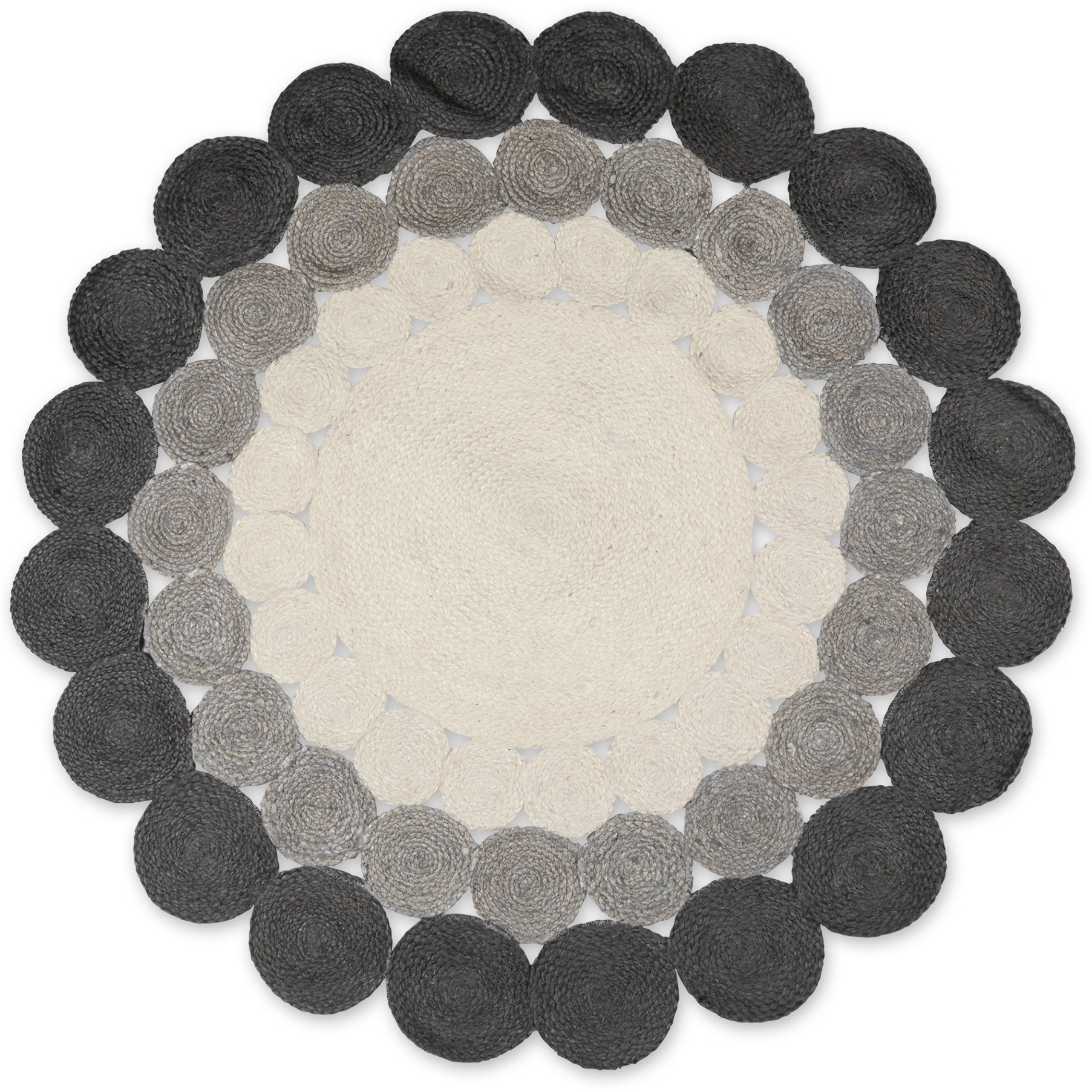 BOHEMIAN ROUND NATURAL JUTE - GRAY - 4 FT ROUND