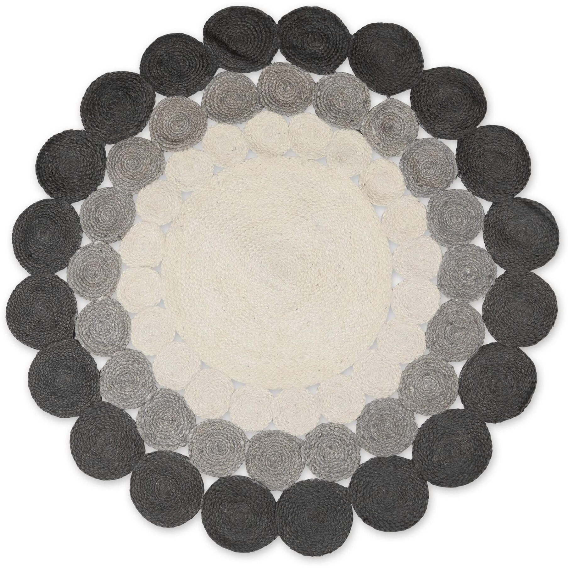 BOHEMIAN ROUND NATURAL JUTE - GRAY - 4 FT ROUND