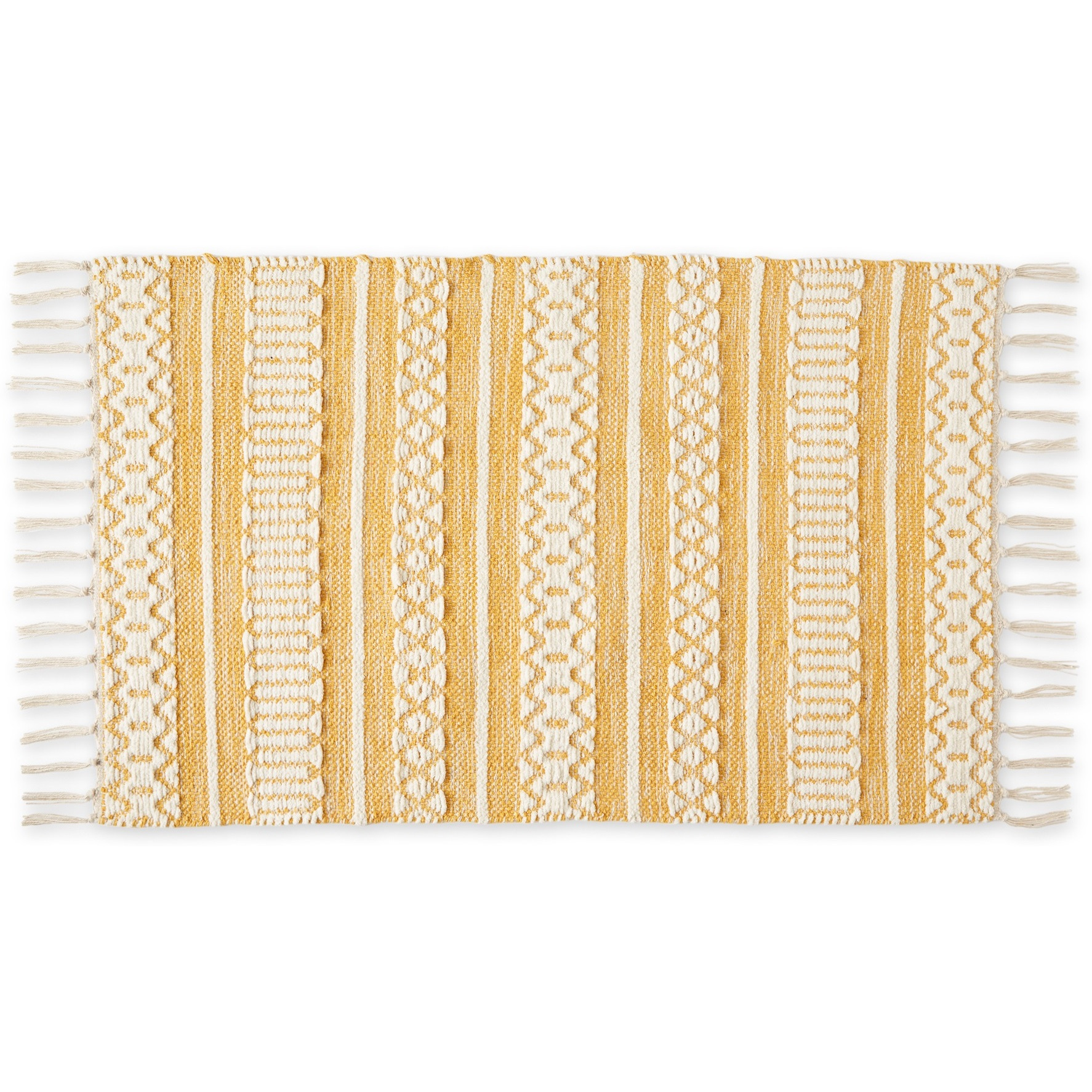 CHENILLE DOODLE LINES RUG - HONEY GOLD - 2 X 3 FT
