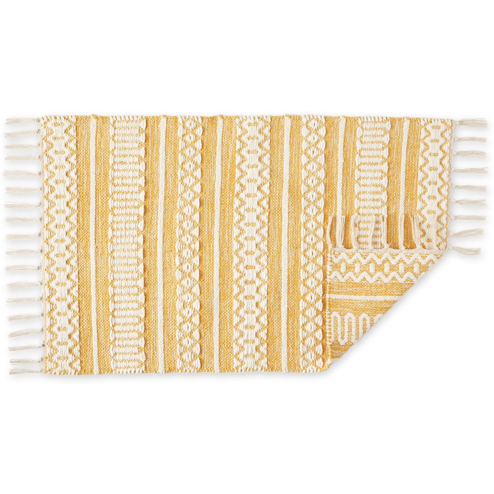 CHENILLE DOODLE LINES RUG - HONEY GOLD - 2 X 3 FT
