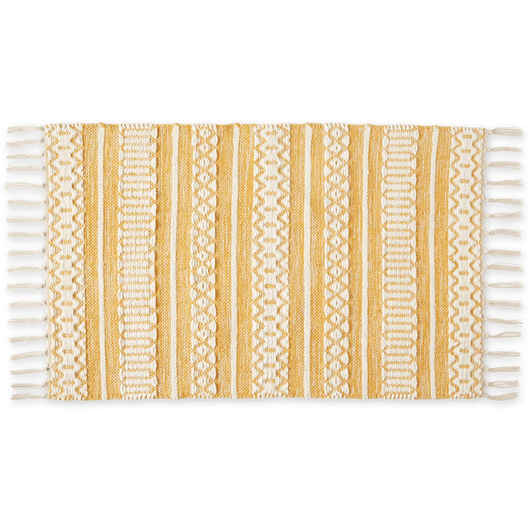 CHENILLE DOODLE LINES RUG - HONEY GOLD - 2 X 3 FT