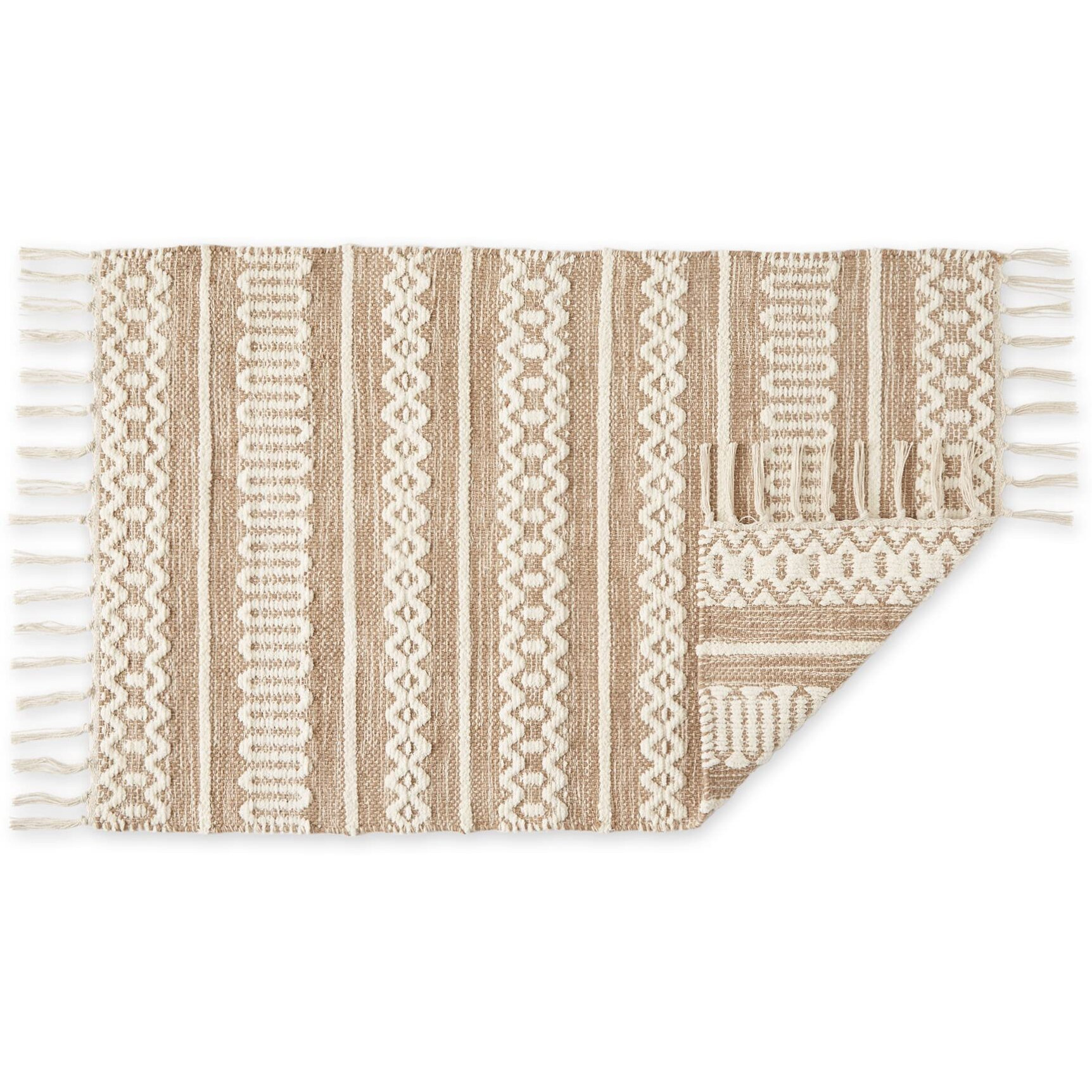 CHENILLE DOODLE LINES RUG - STONE - 2 X 3 FT