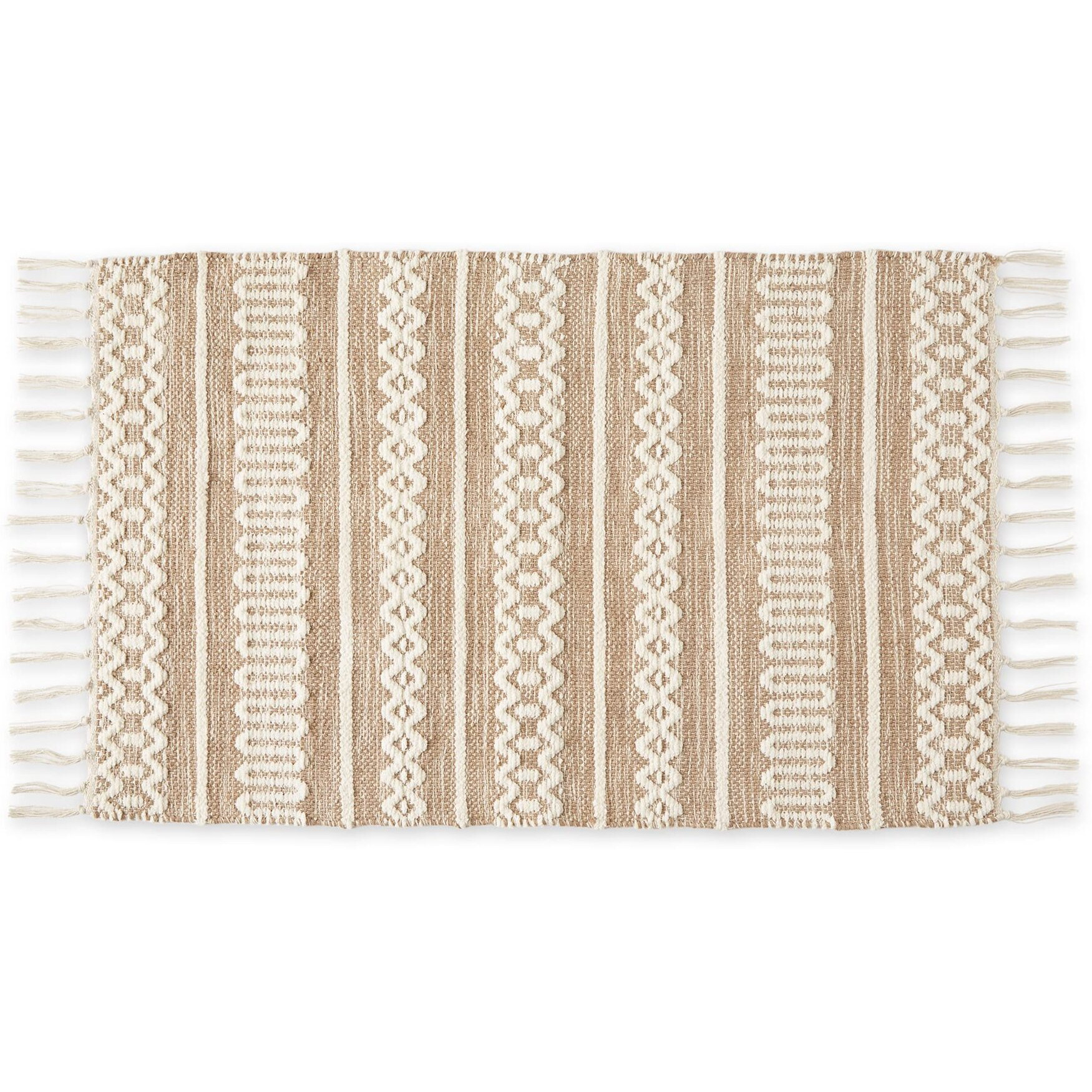 CHENILLE DOODLE LINES RUG - STONE - 2 X 3 FT