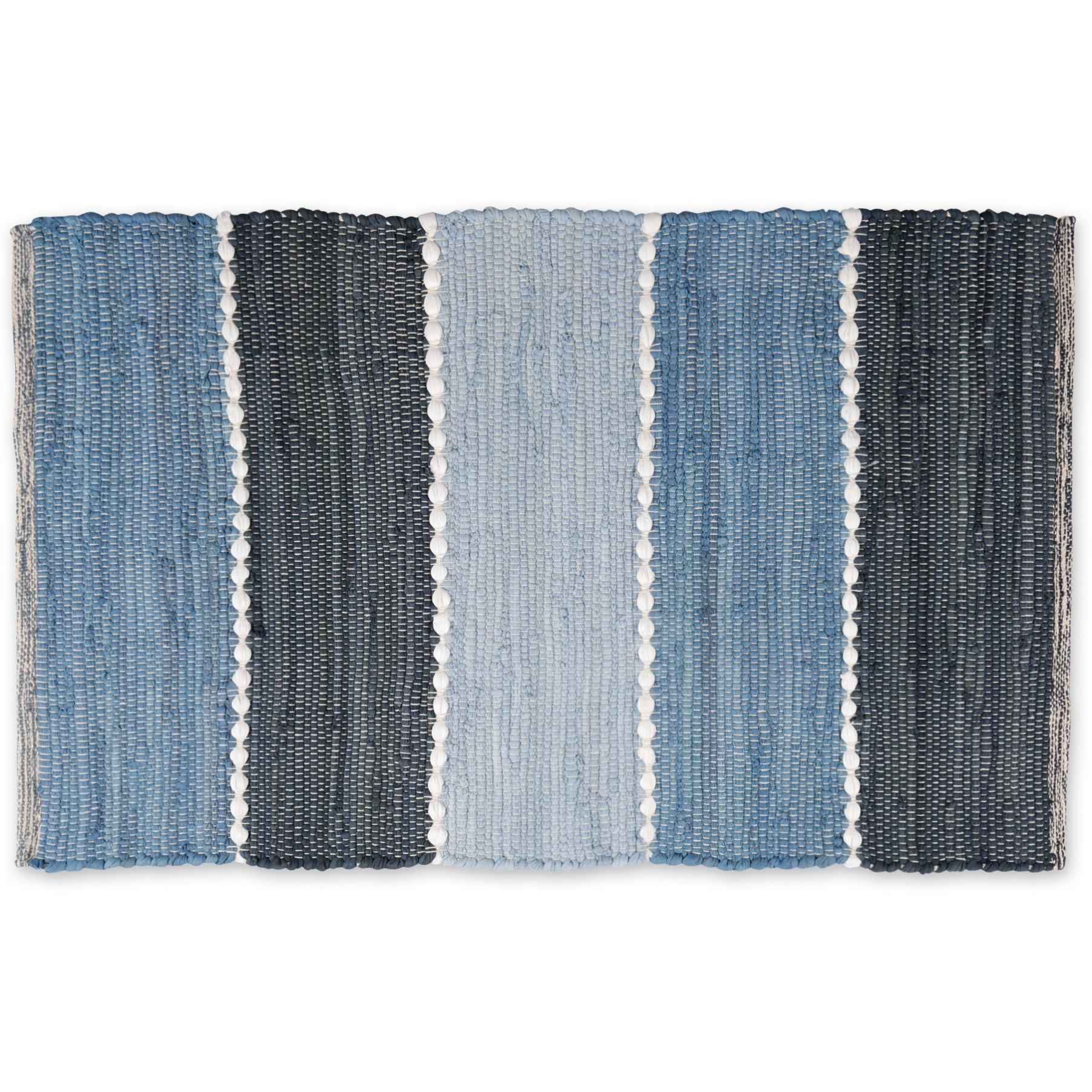 DENIM COLOR BLOCK COTTON CHINDI RUG 2x3FT