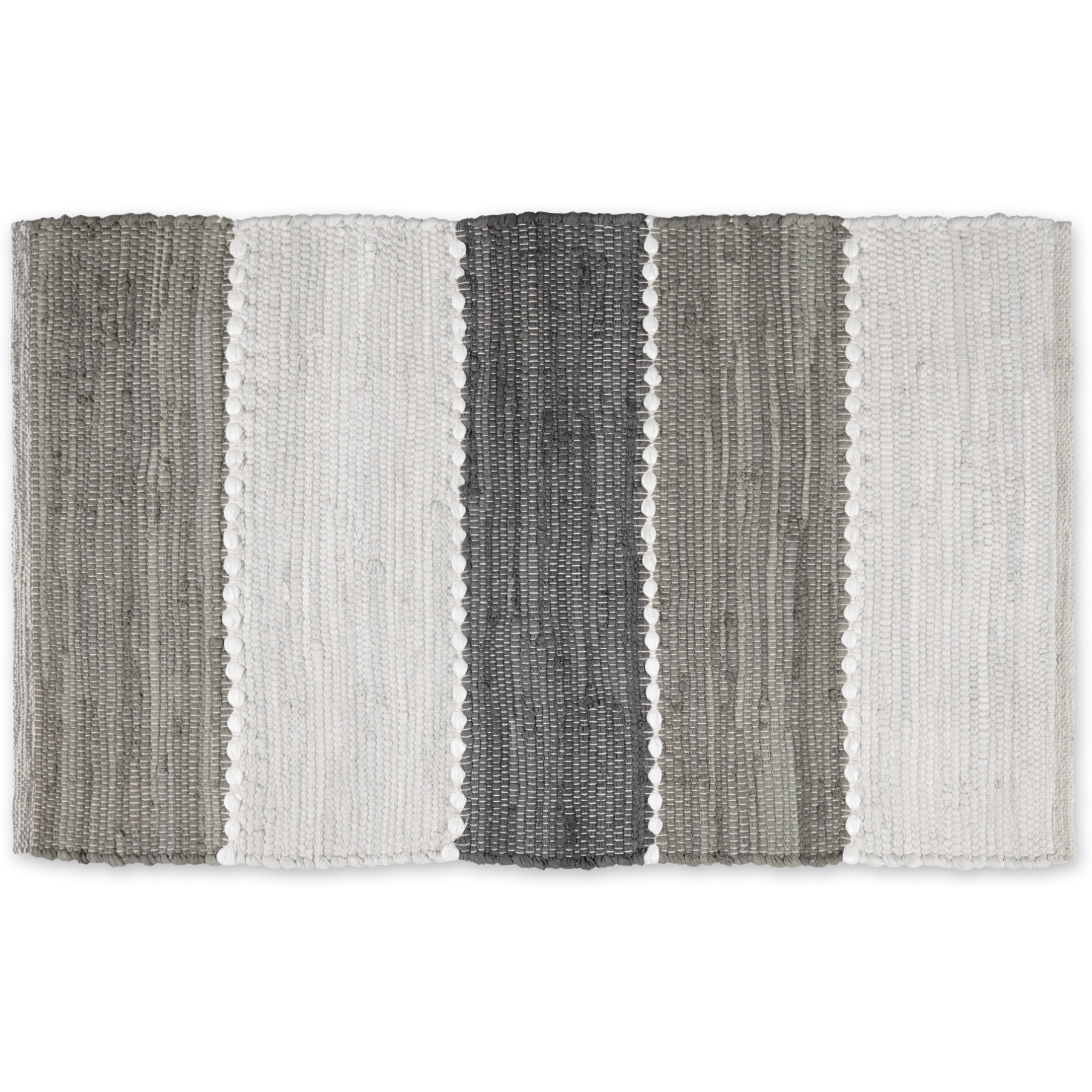 GRAY COLOR BLOCK COTTON CHINDI RUG 2x3FT