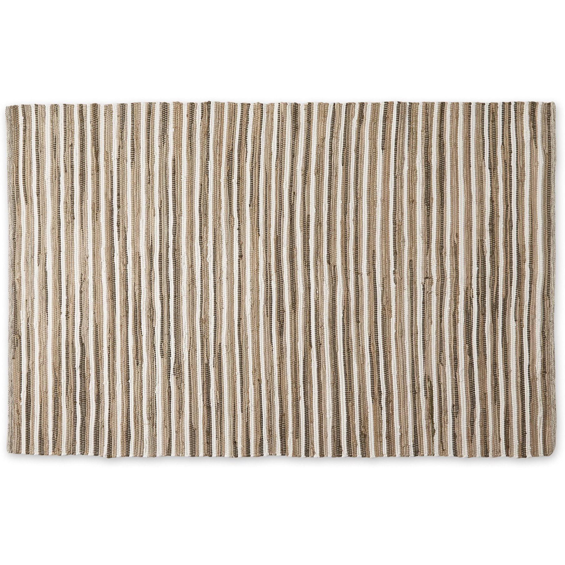 TAUPE SLIM STRIPE COTTON CHINDI RUG 4x6FT