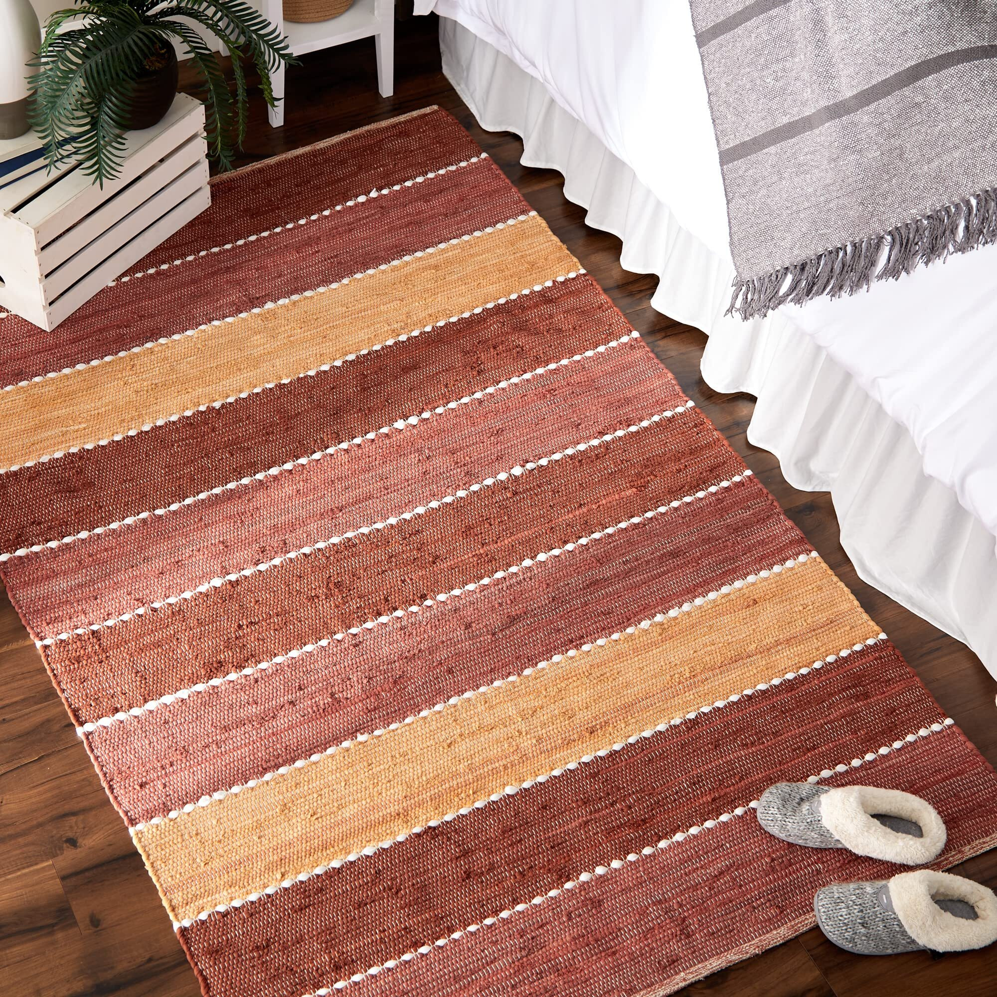 SPICE COLOR BLOCK COTTON CHINDI RUG 4x6FT
