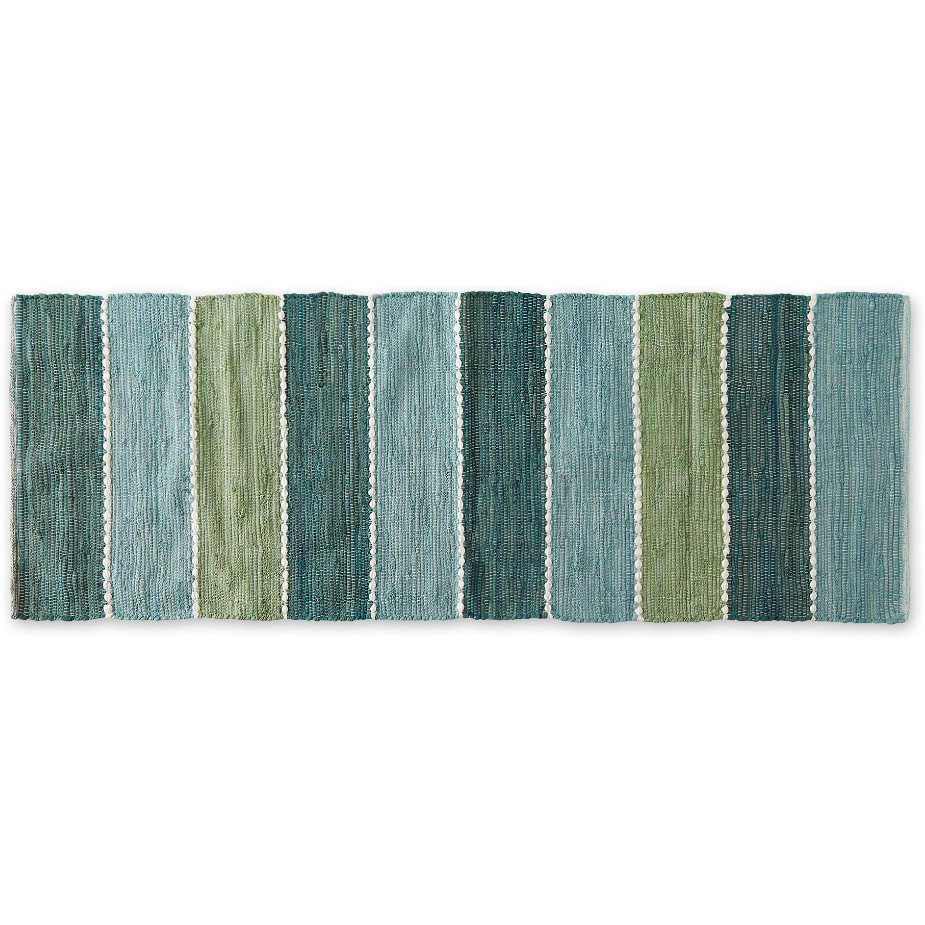 JADEITE COLOR BLOCK COTTON CHINDI RUG 2FT 3INx6FT