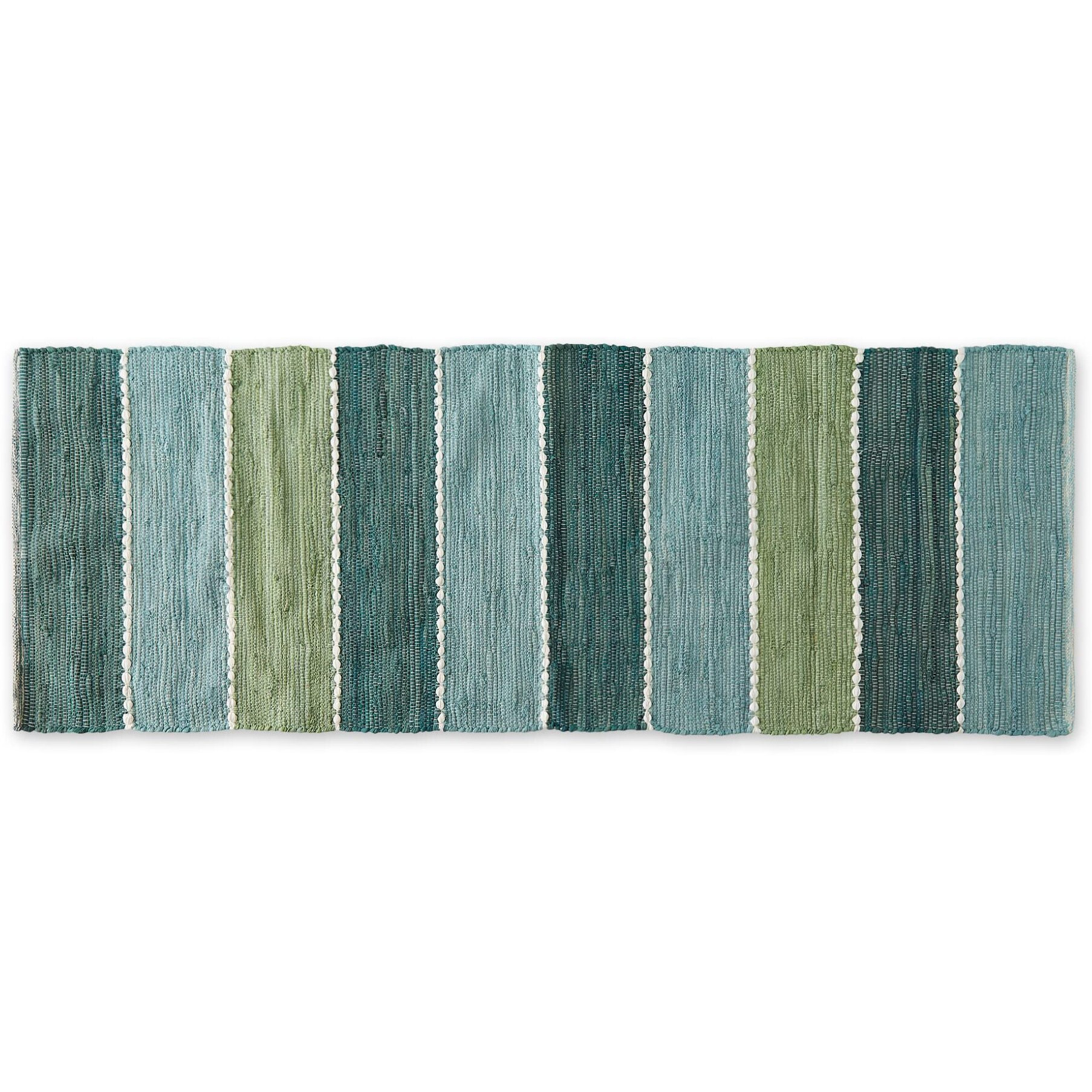 JADEITE COLOR BLOCK COTTON CHINDI RUG 2FT 3INx6FT