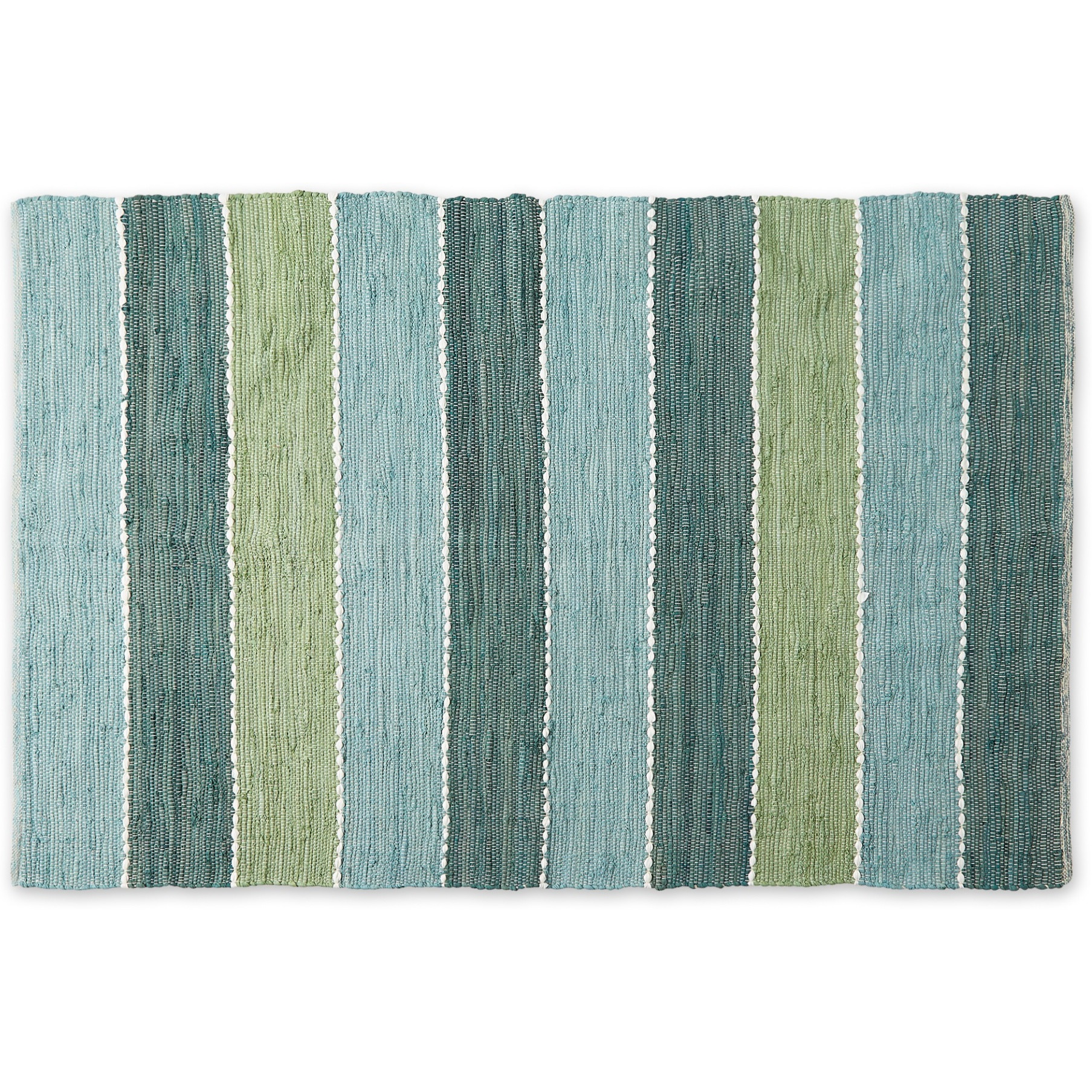 JADEITE COLOR BLOCK COTTON CHINDI RUG 4x6FT