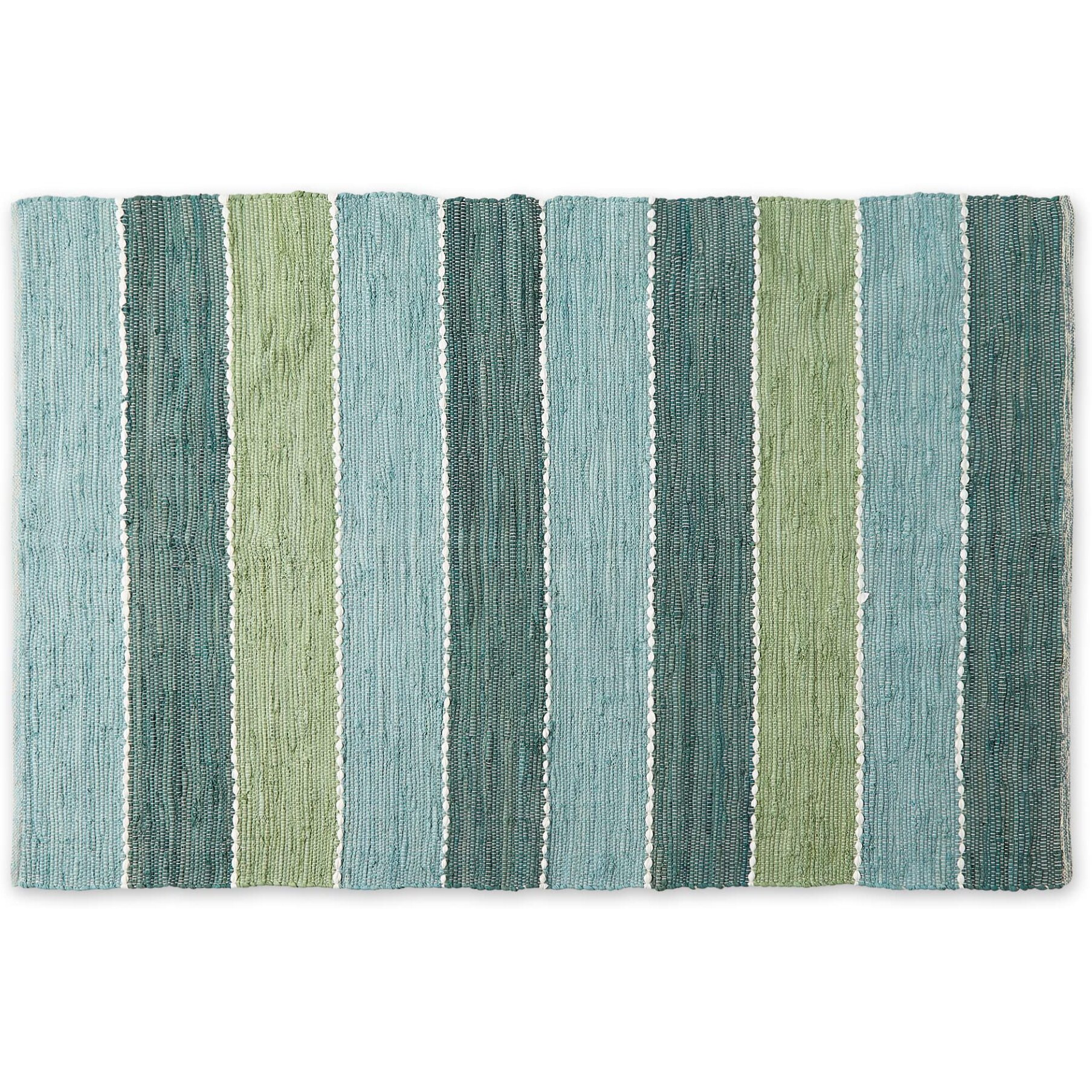 JADEITE COLOR BLOCK COTTON CHINDI RUG 4x6FT