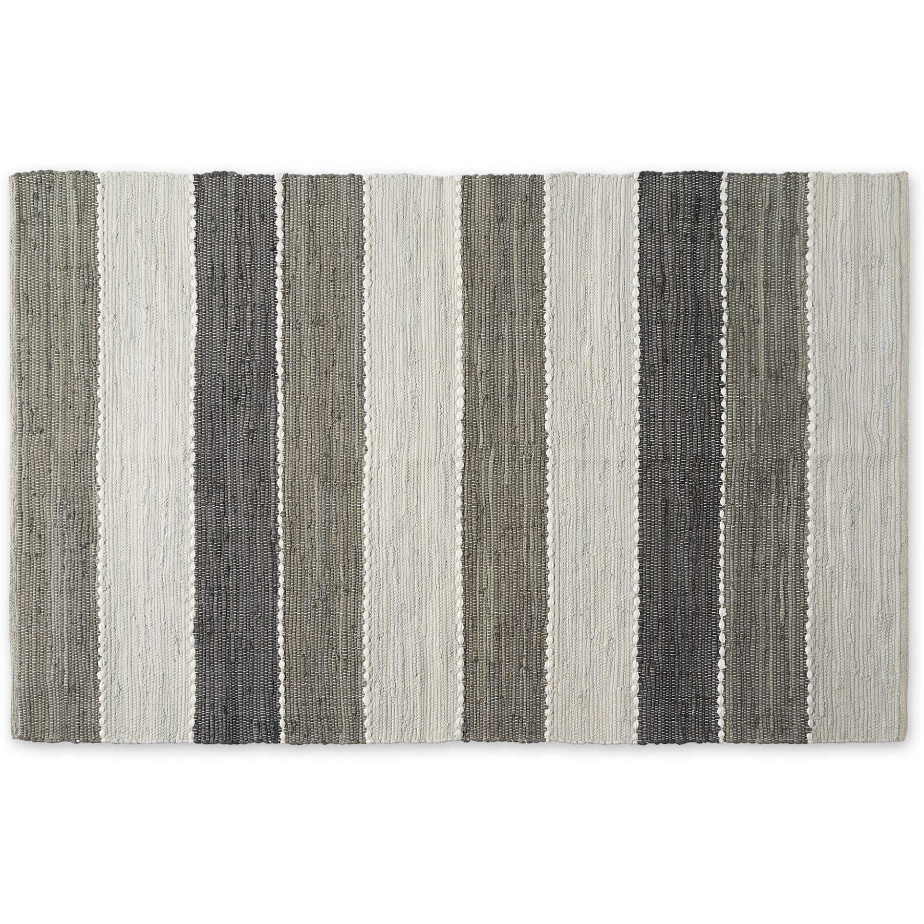 GRAY COLOR BLOCK COTTON CHINDI RUG 4x6FT