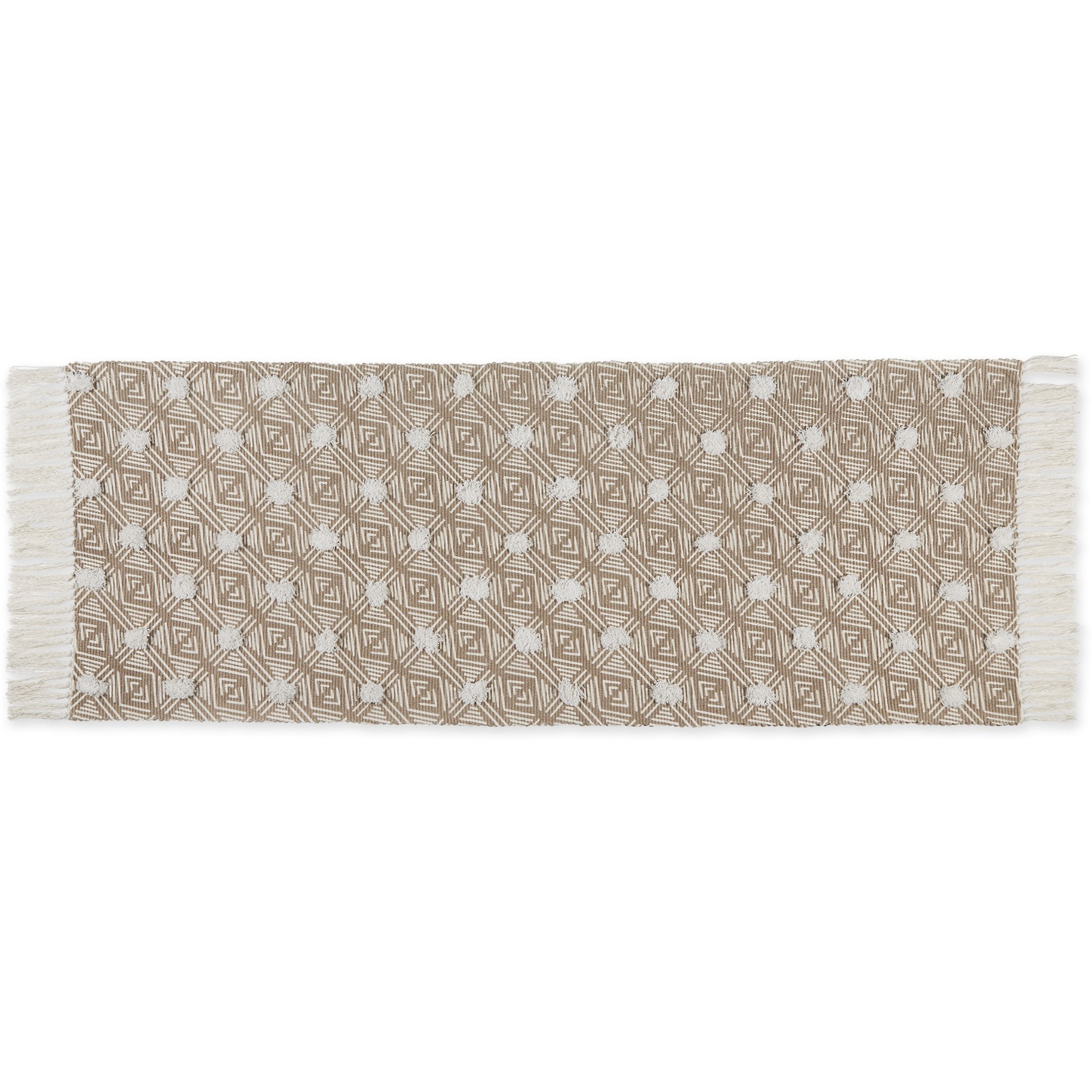 GEOMETRIC TEXTURED FRINGE - STONE - 2 FT 3 IN X 6 FT