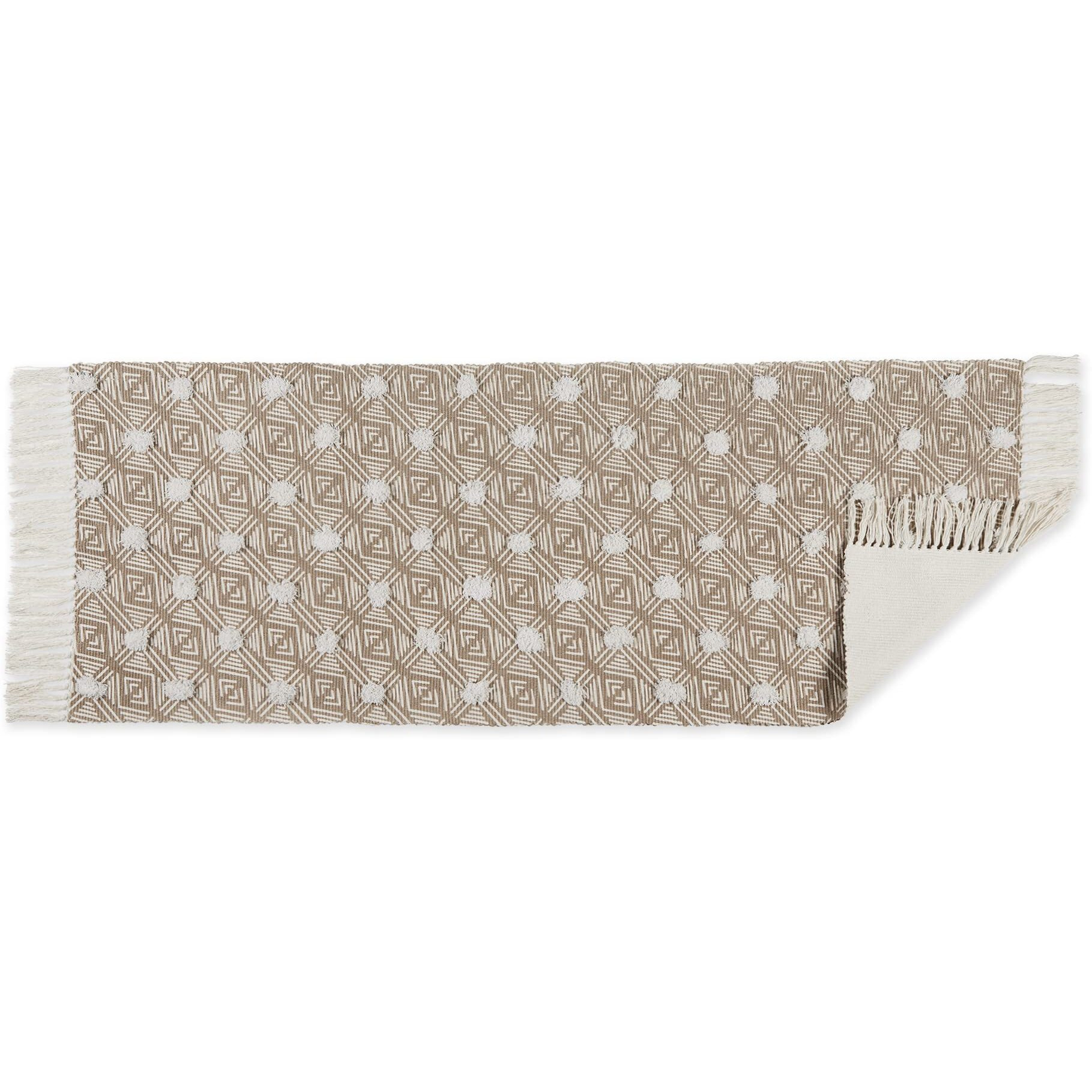 GEOMETRIC TEXTURED FRINGE - STONE - 2 FT 3 IN X 6 FT