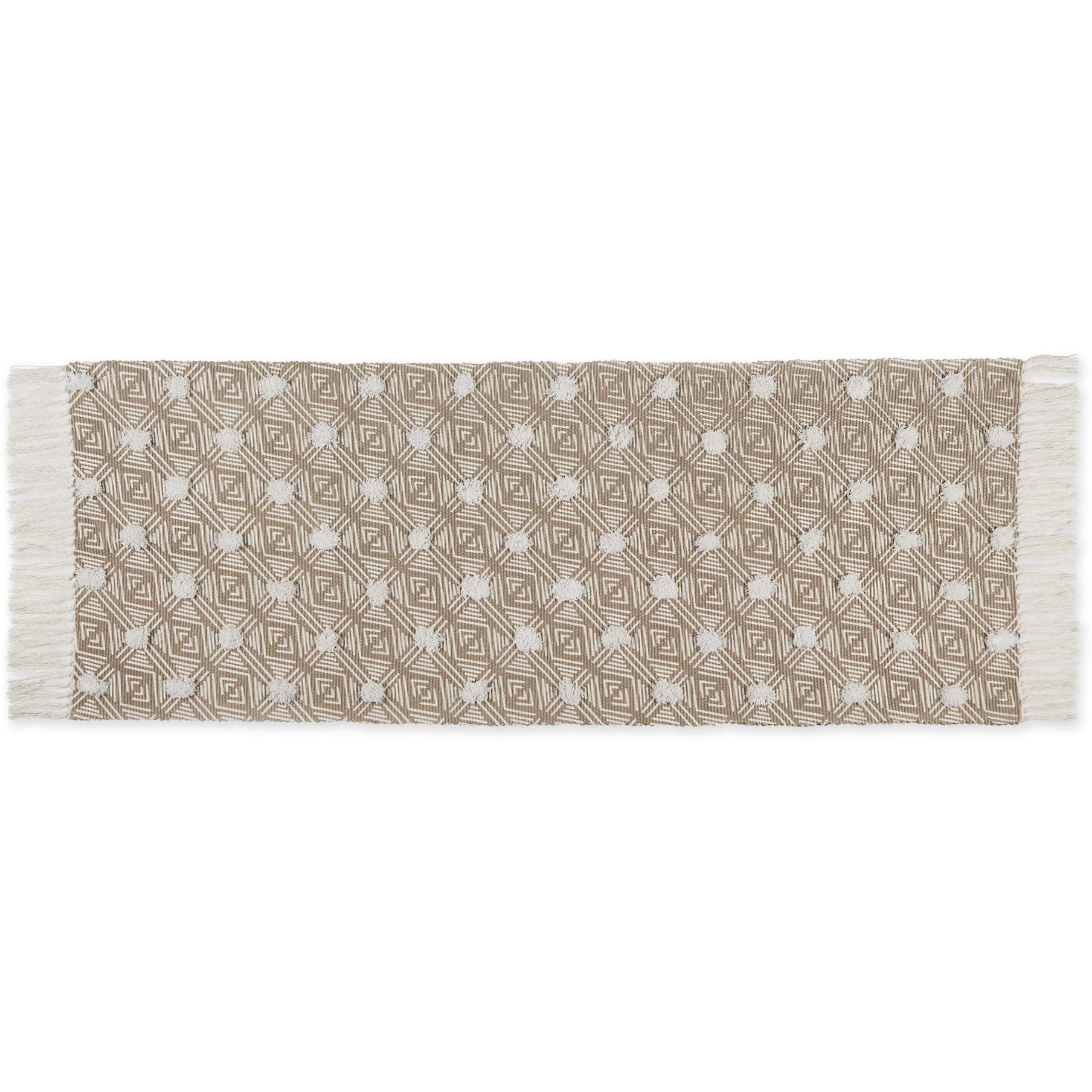 GEOMETRIC TEXTURED FRINGE - STONE - 2 FT 3 IN X 6 FT