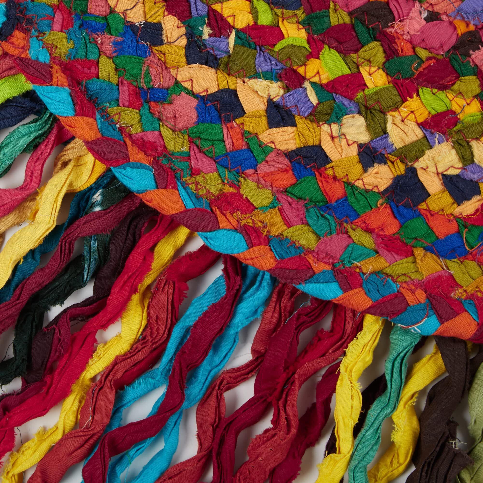 ROUND BOHO CHIC CHINDI WITH FRINGE - MULTICOLOR - 3 FT ROUND