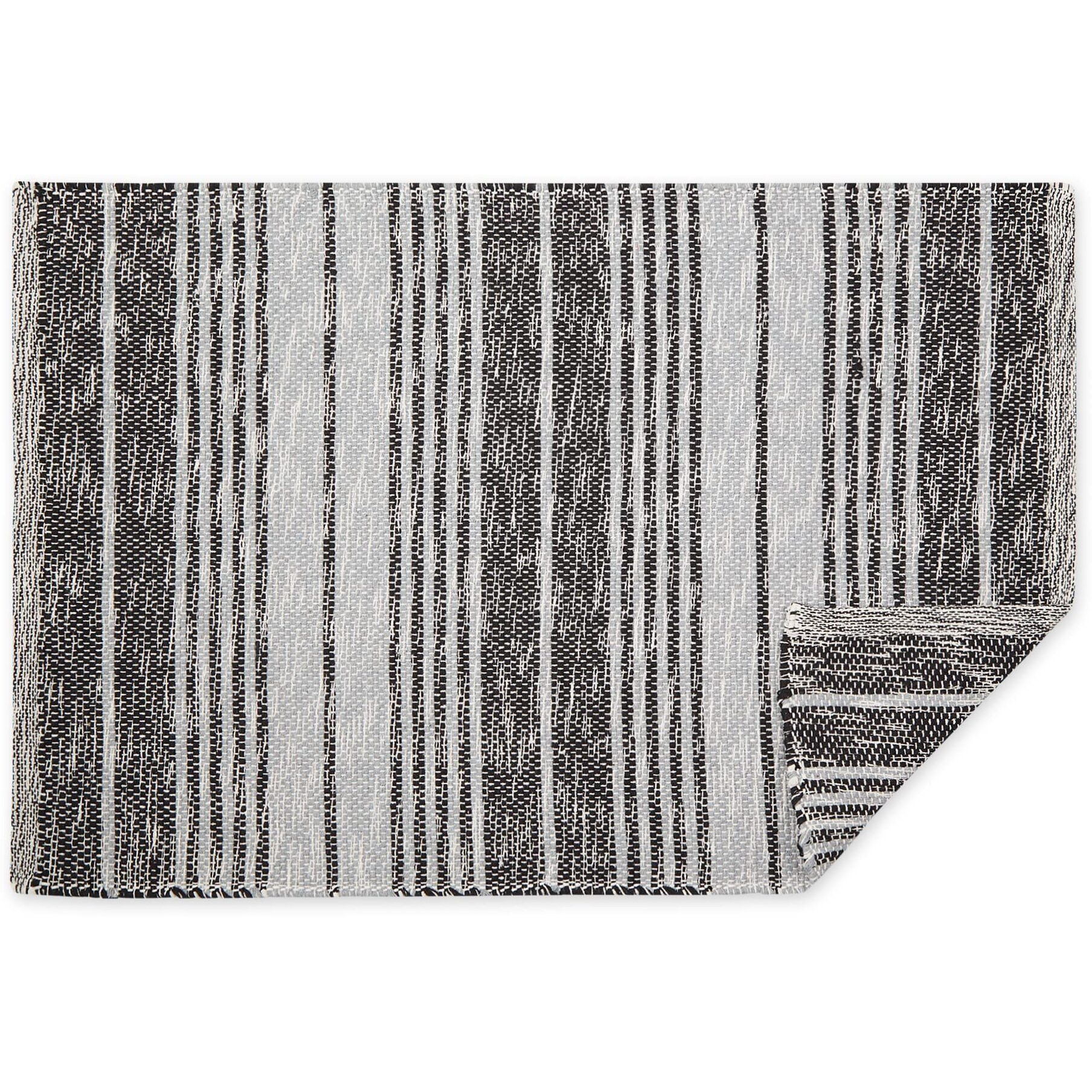 RUSTIC STRIPE - BLACK - 2 X 3 FT